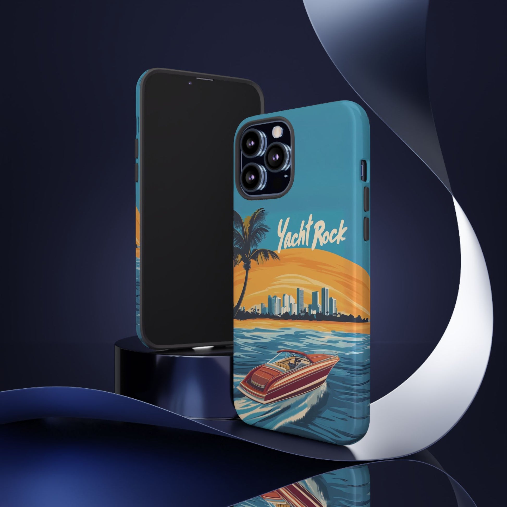 Yacht Rock Phone Case Custom iPhone 13 14 15 16 Pro Max Sunset Cruise Harbor Miami Vice Yacht Rock Gift Boating Captain South Beach Surfing