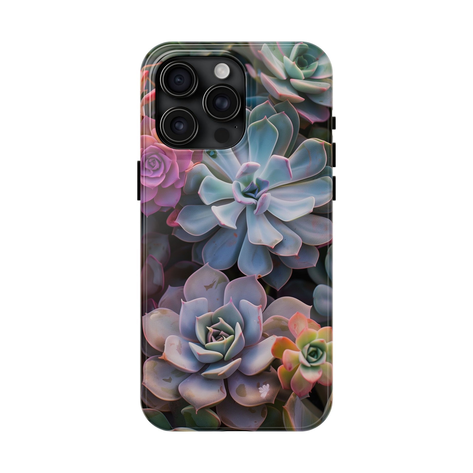 Pastel Succulent Flower Design Durable Phone Case - Tough Protection for iPhones