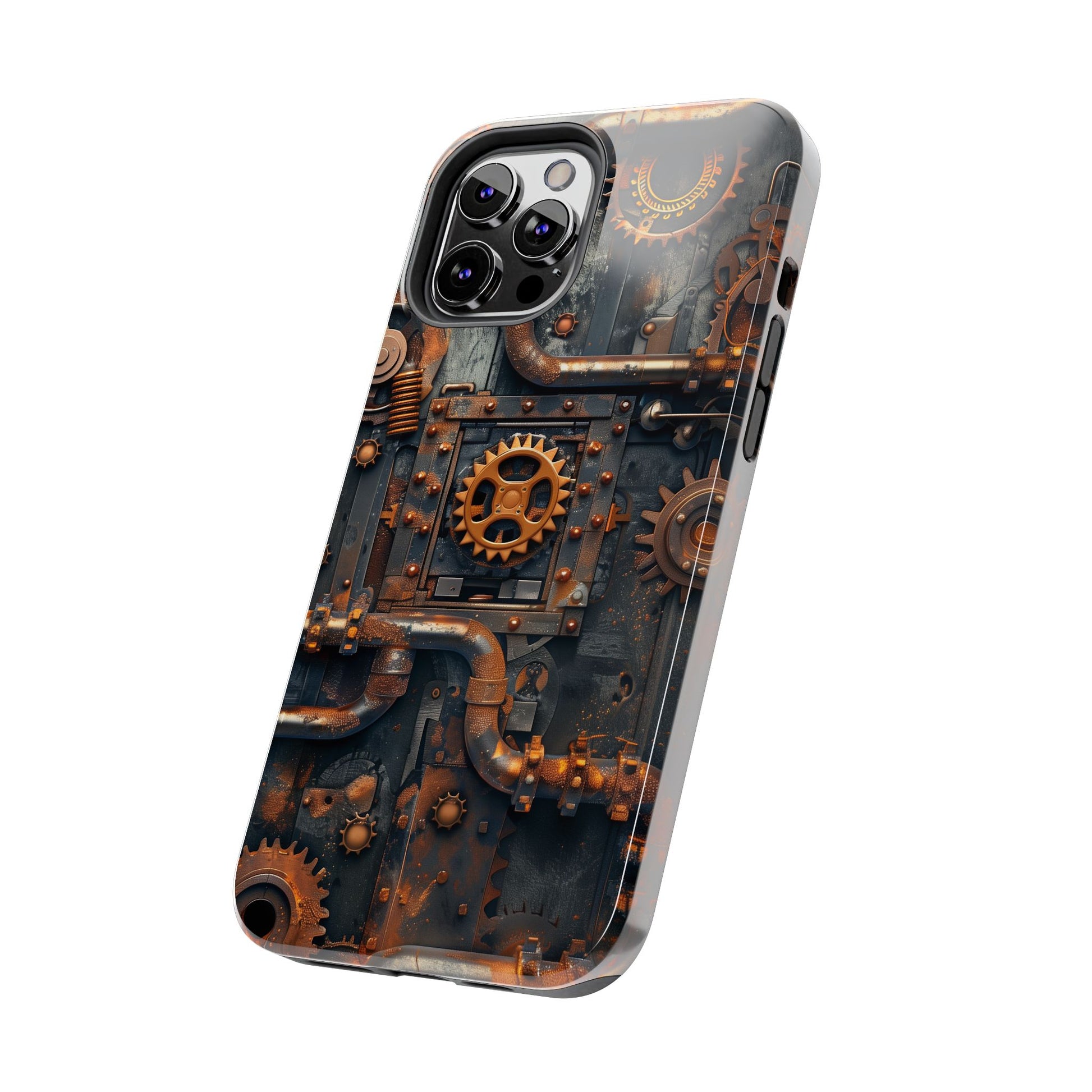 Steampunk Phone Case - Industrial Style Cover with Pipes and Cogs - Unique Steampunk Accessory for Your Phone