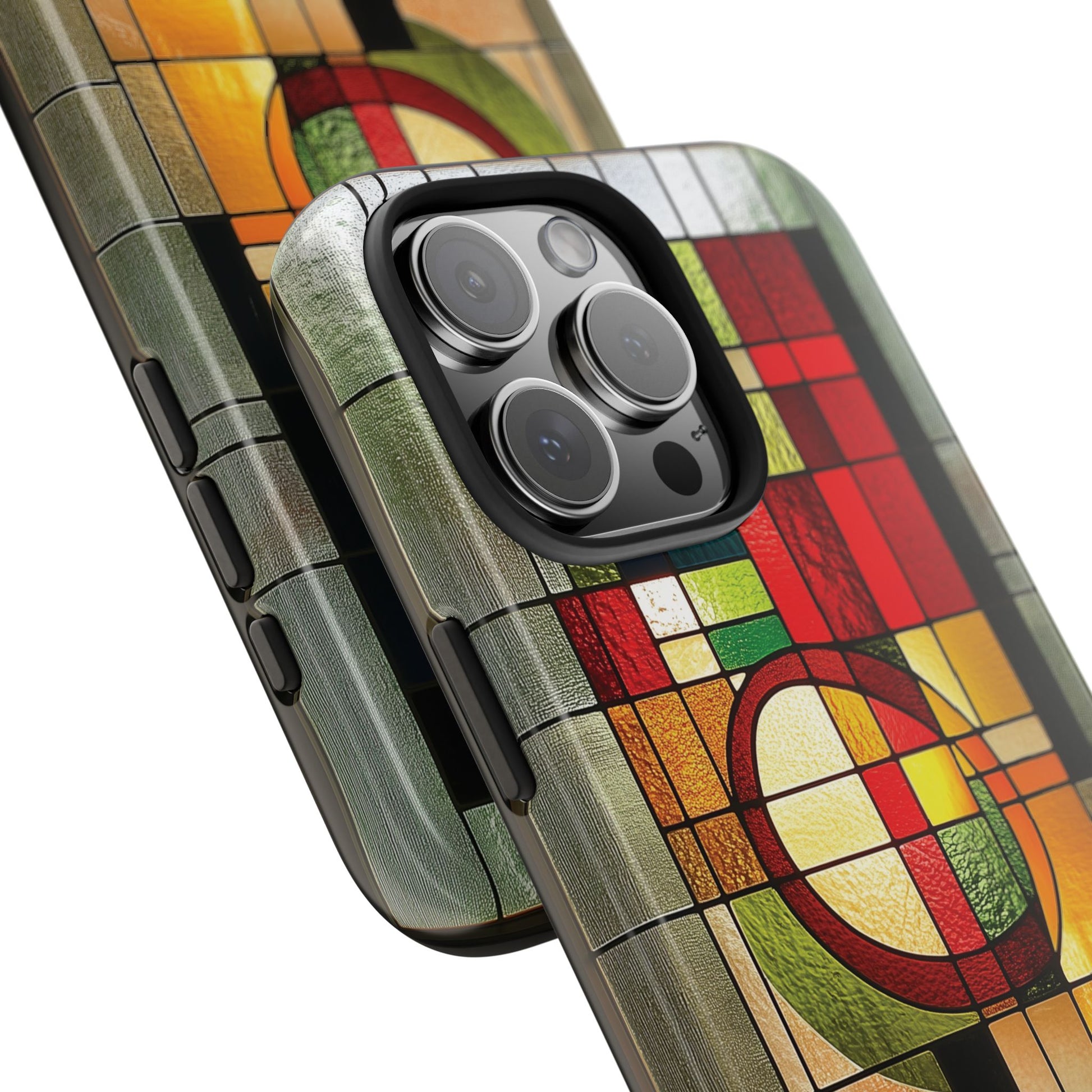 Realistic Stained Glass Phone Case Artistic iPhone Case Architectural Design, Art Deco iphone Case, iPhone 15 Pro Max Samsung Galaxy S23