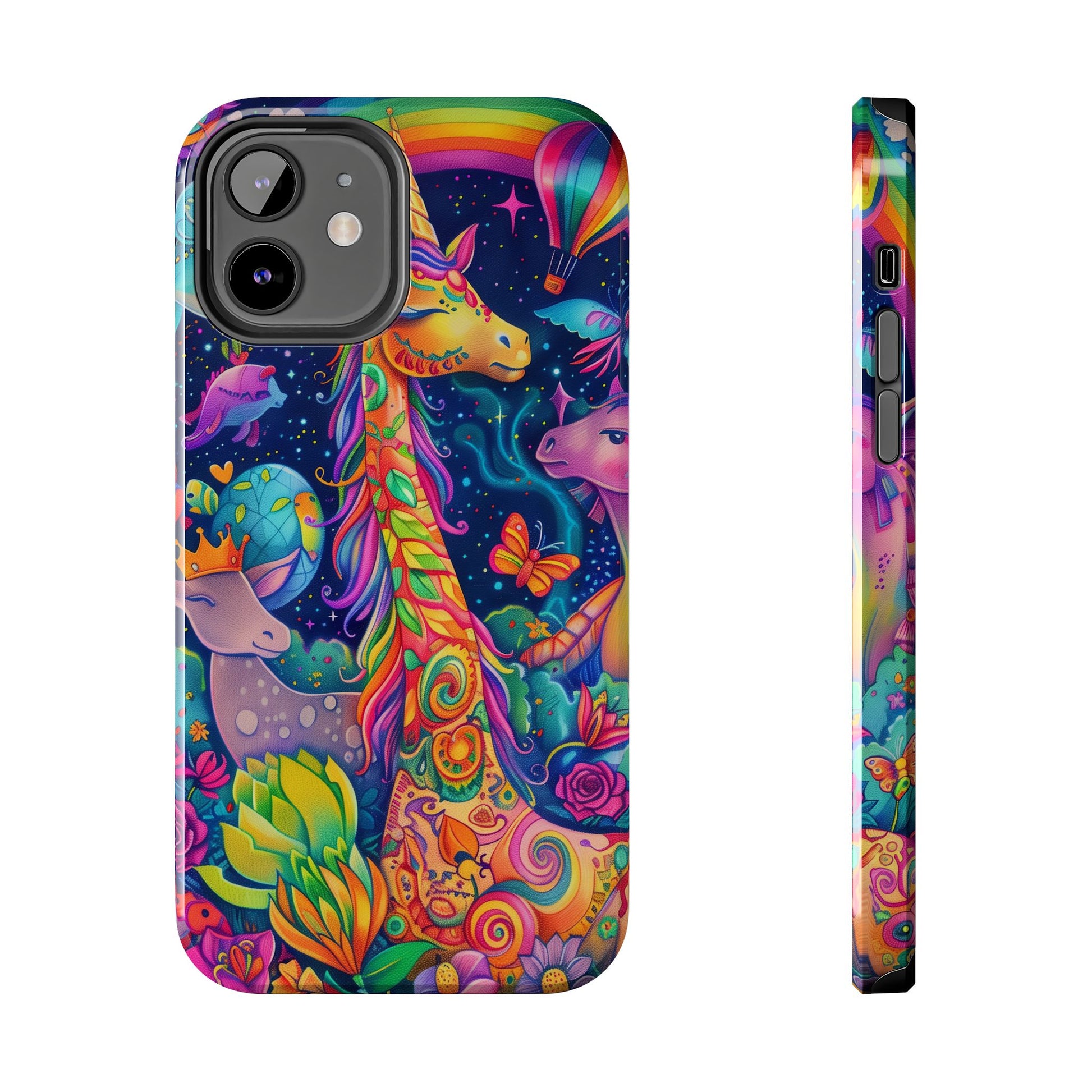 Lisa Frank Inspired Phone Case | Magical Animals & Rainbows Cover, Giraffe, Unicorn iphone case