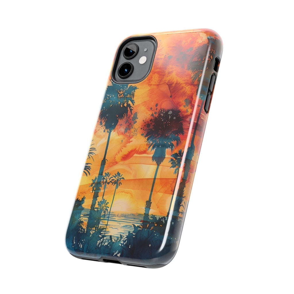 Los Angeles Sunset iPhone Case, Golden Hour Scenic View, Hollywood Hills Sunset Phone Case, Palm Trees Phone Case, iphone 15 pro max case