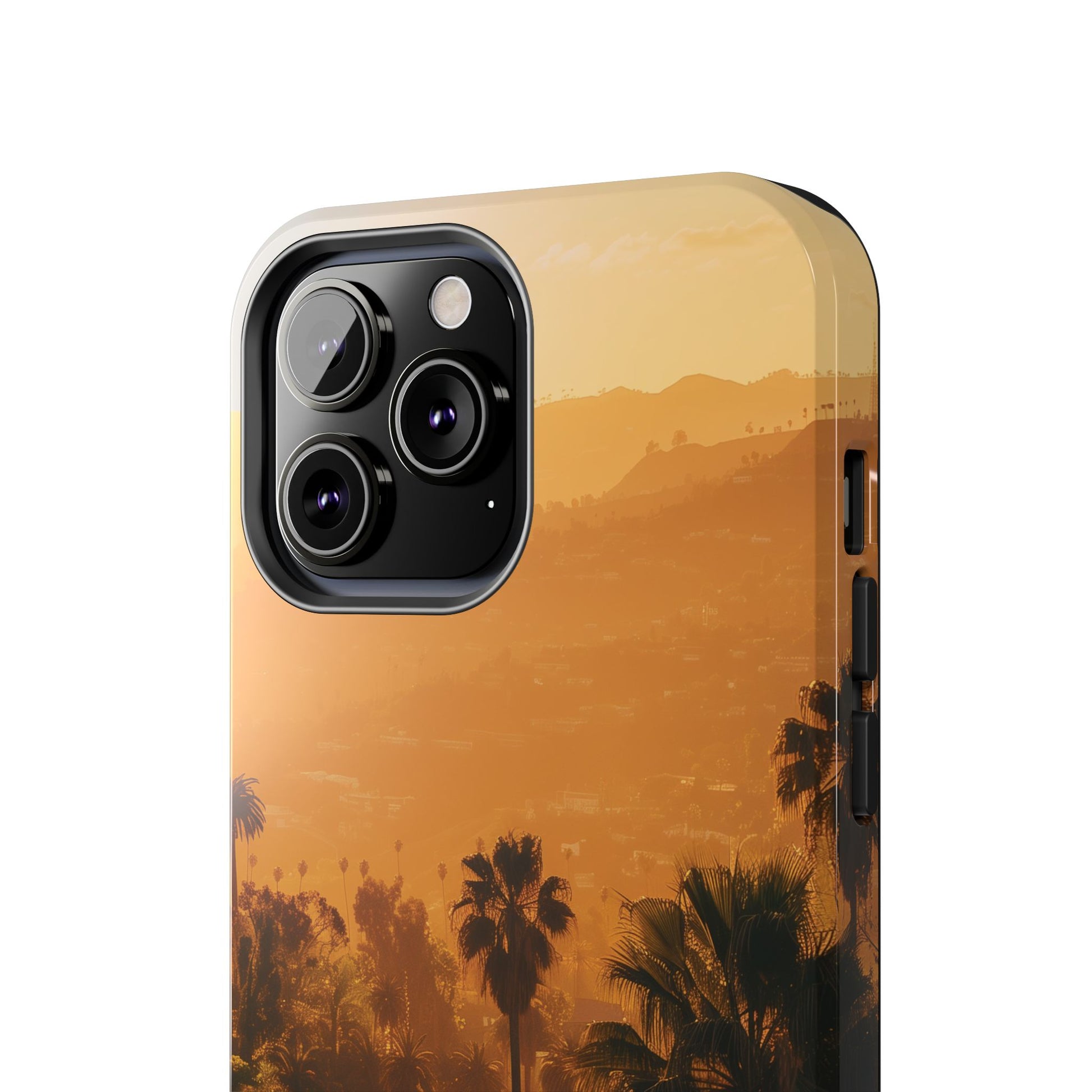 Los Angeles Sunset iPhone Case, Golden Hour Scenic View, Hollywood Hills Sunset Phone Case, Palm Trees Phone Case, iphone 15 pro max case