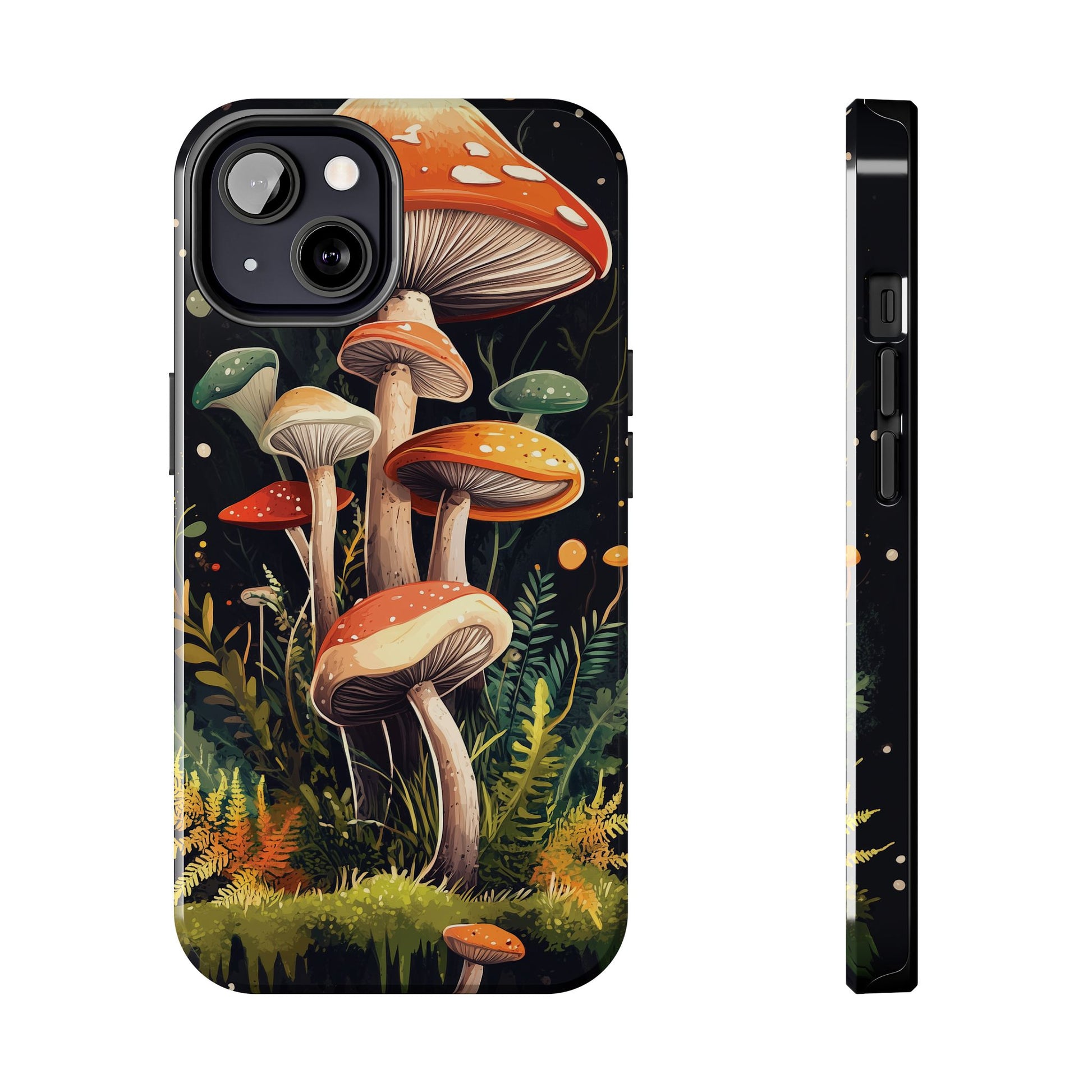 Mushroom Phone Case for iPhone, Cottagecore Fall Autumn Vibe iPhone 15 Plus, 15 Pro, Samsung Galaxy S24 Woodland Trippy Mushroom Handpainted