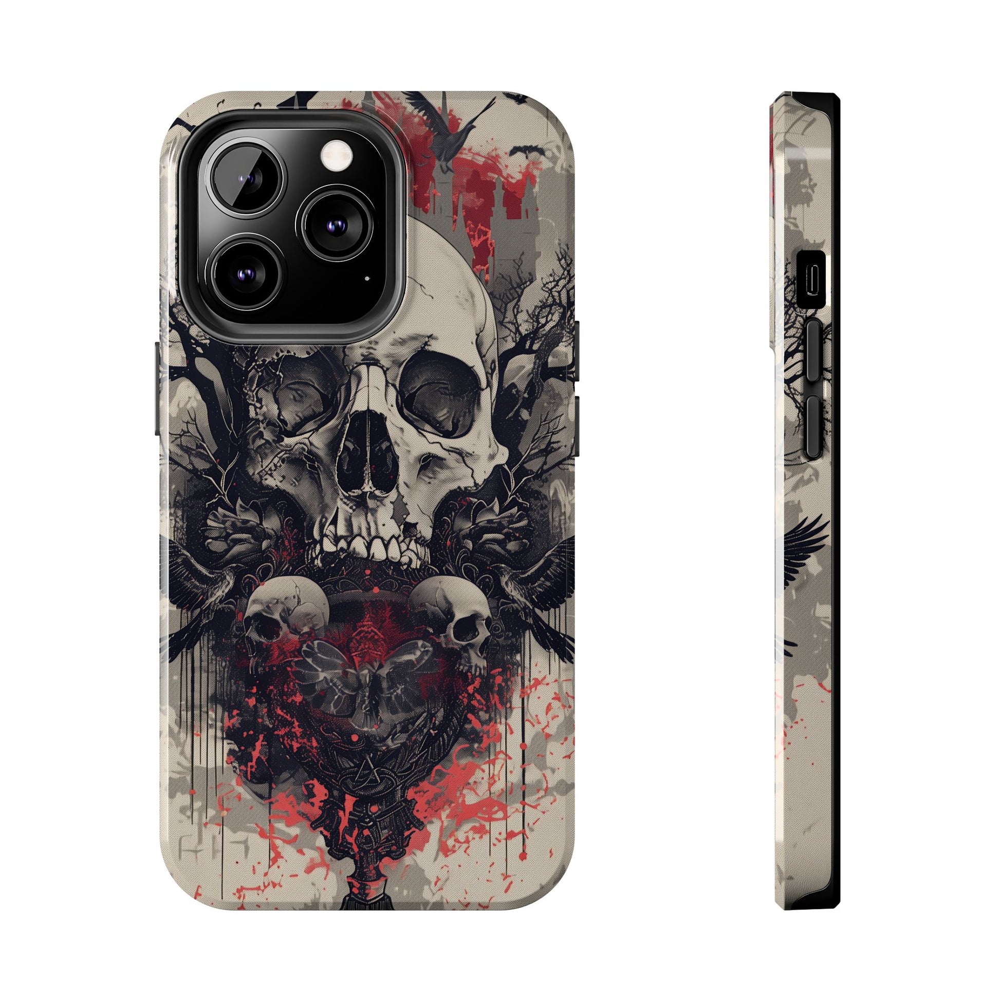 Gothic Art Phone Case Skulls and Crows, Moth Phone Case, Moon and Tarot Phone Case, Halloween Spooky Season, Dark Academia iPhone 15 Pro Max