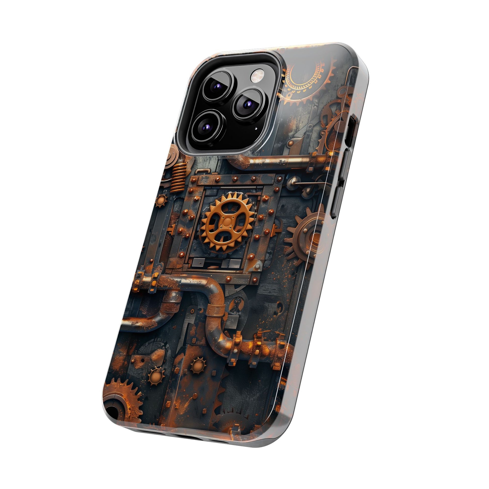 Steampunk Phone Case - Industrial Style Cover with Pipes and Cogs - Unique Steampunk Accessory for Your Phone