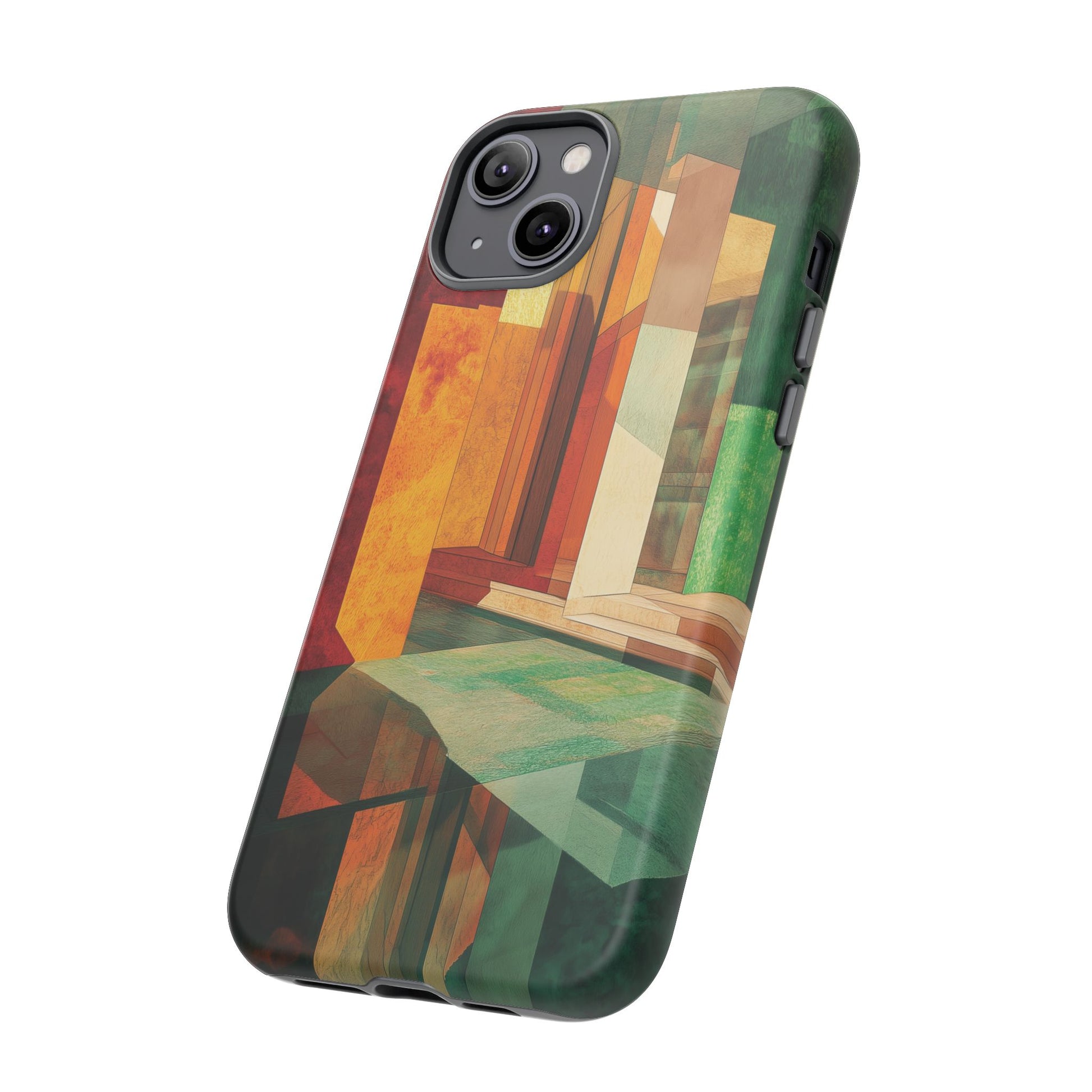 Art Deco Frank Lloyd Wright Inspired Usonian Phone Case Geometric Stained Glass Art Deco Marble Gold 13 14 15 16 iPhone Pro Max Galaxy Pixel