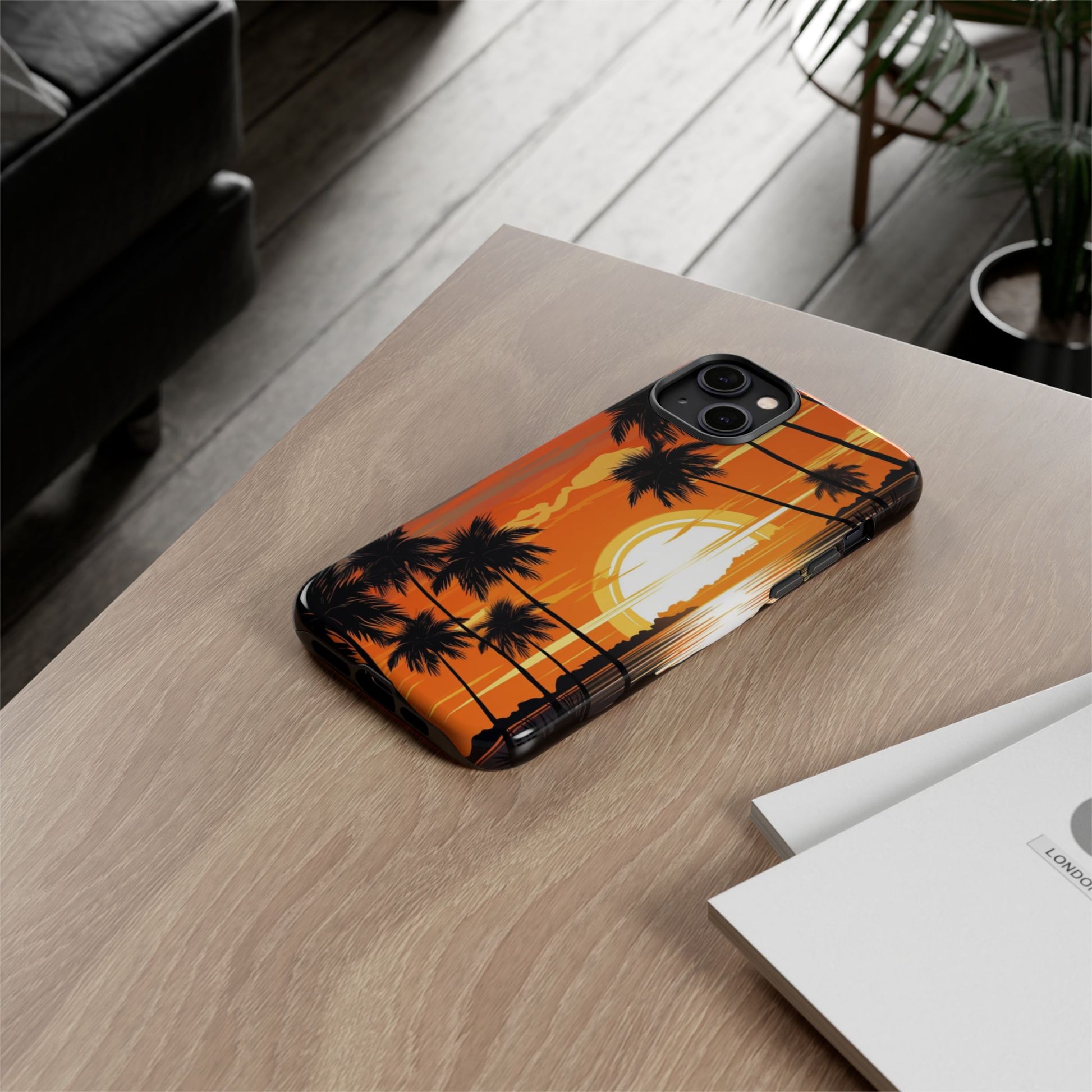 Sunset Palm Trees Tough Phone Cases for iPhone and Android