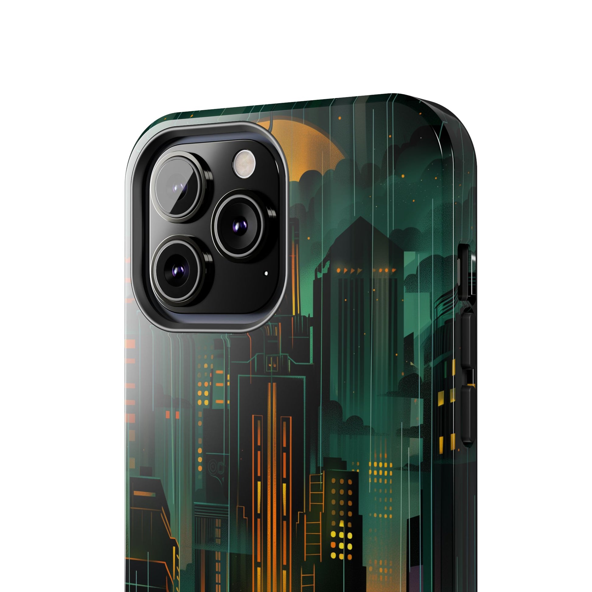 Nighttime Batman Phone Case - Gotham Art Deco Style - Noir Inspired Phone Cover - Dark Knight Accessory