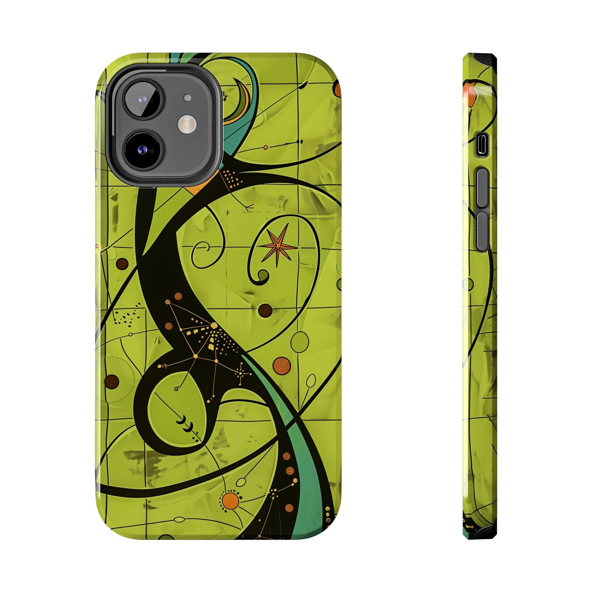 Mid Century Modern Star Design Phone Case, Earth Tone Colors, Retro Style Smartphone Cover, Vintage Phone Case, iPhone 14 Case, Apple iPhone