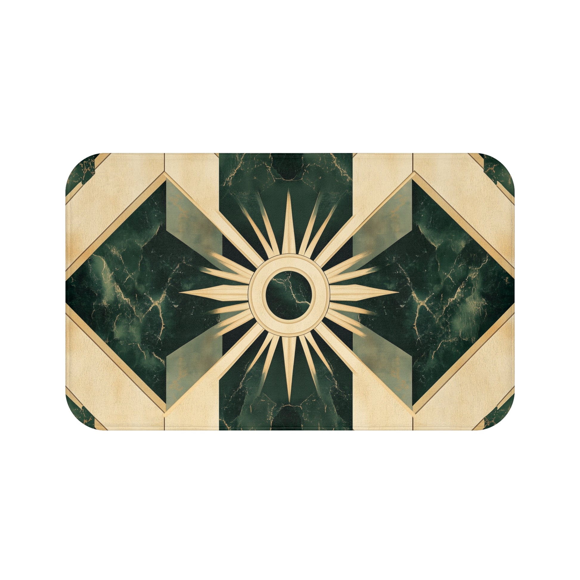 Art Deco Green Bath Mat Tamara Lempicka Style Marble Gold Frank Lloyd Wright Vintage Bathroom Decor Unique Housewarming Gift Luxury