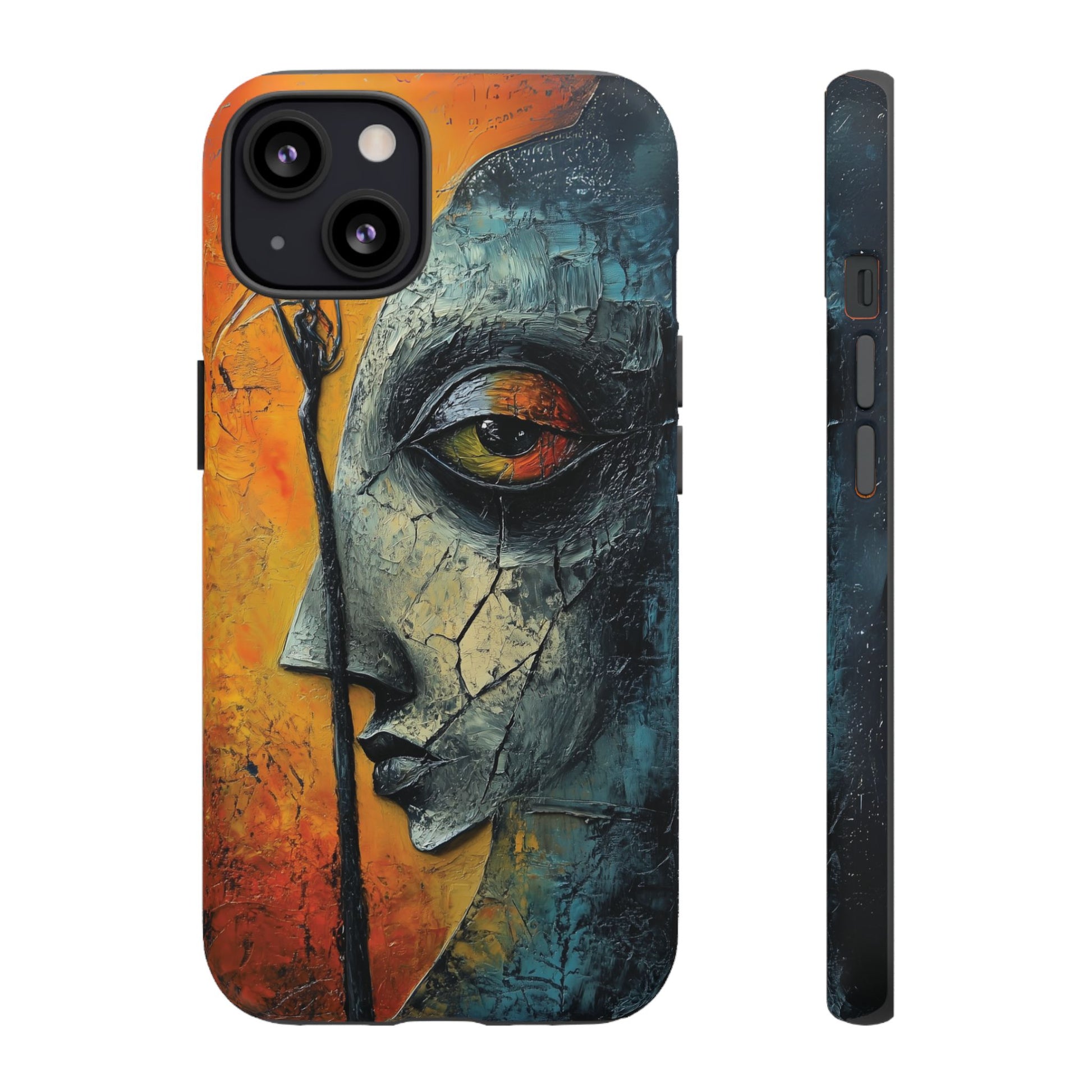 Surrealist Art Phone Case Salvador Dali Style Face Tough Case Unique Artistic 3D Textured Look Surrealism Gift Art iPhone 13 14 15 16