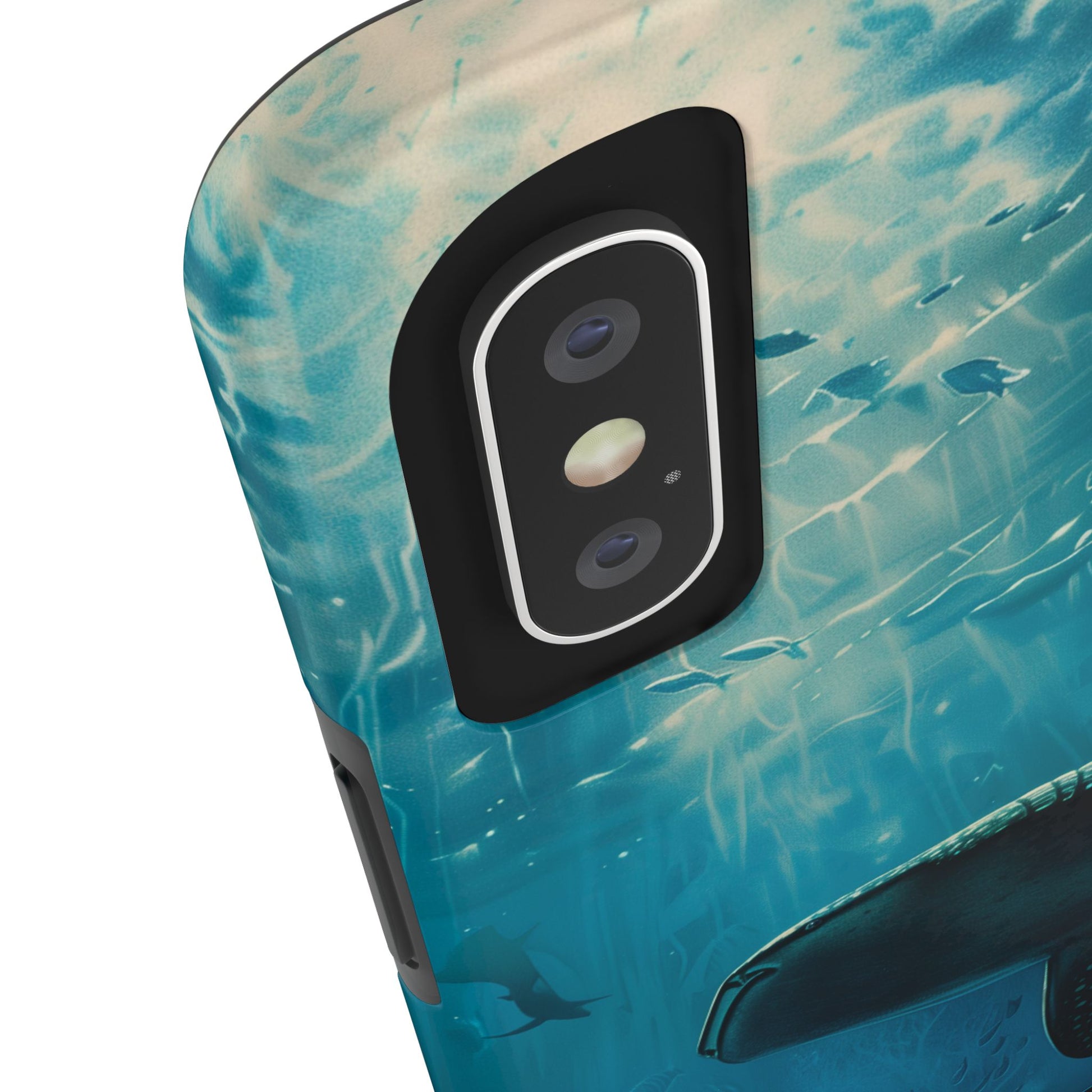 Tranquil Trio: Three Whale Sharks Tough Phone Case