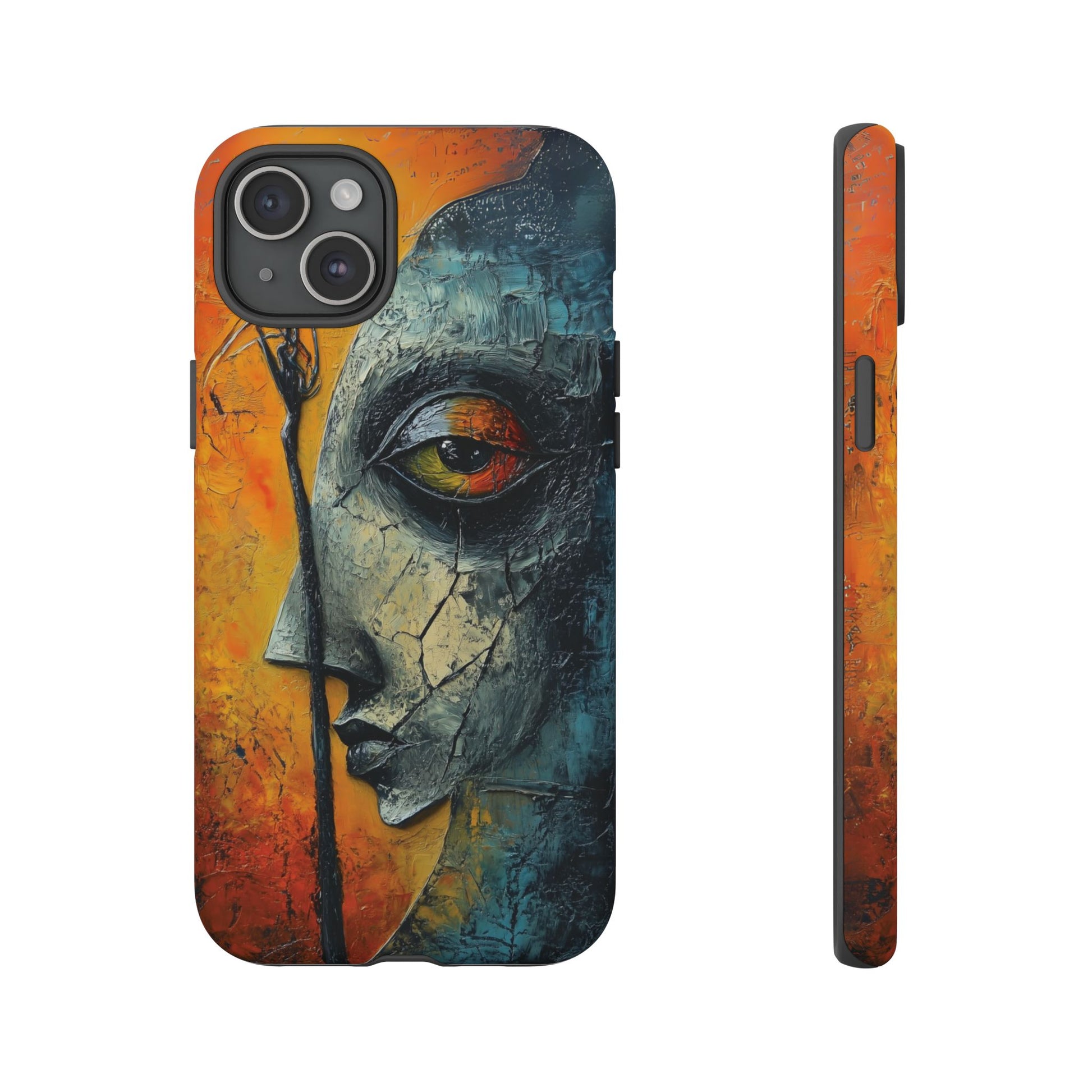Surrealist Art Phone Case Salvador Dali Style Face Tough Case Unique Artistic 3D Textured Look Surrealism Gift Art iPhone 13 14 15 16