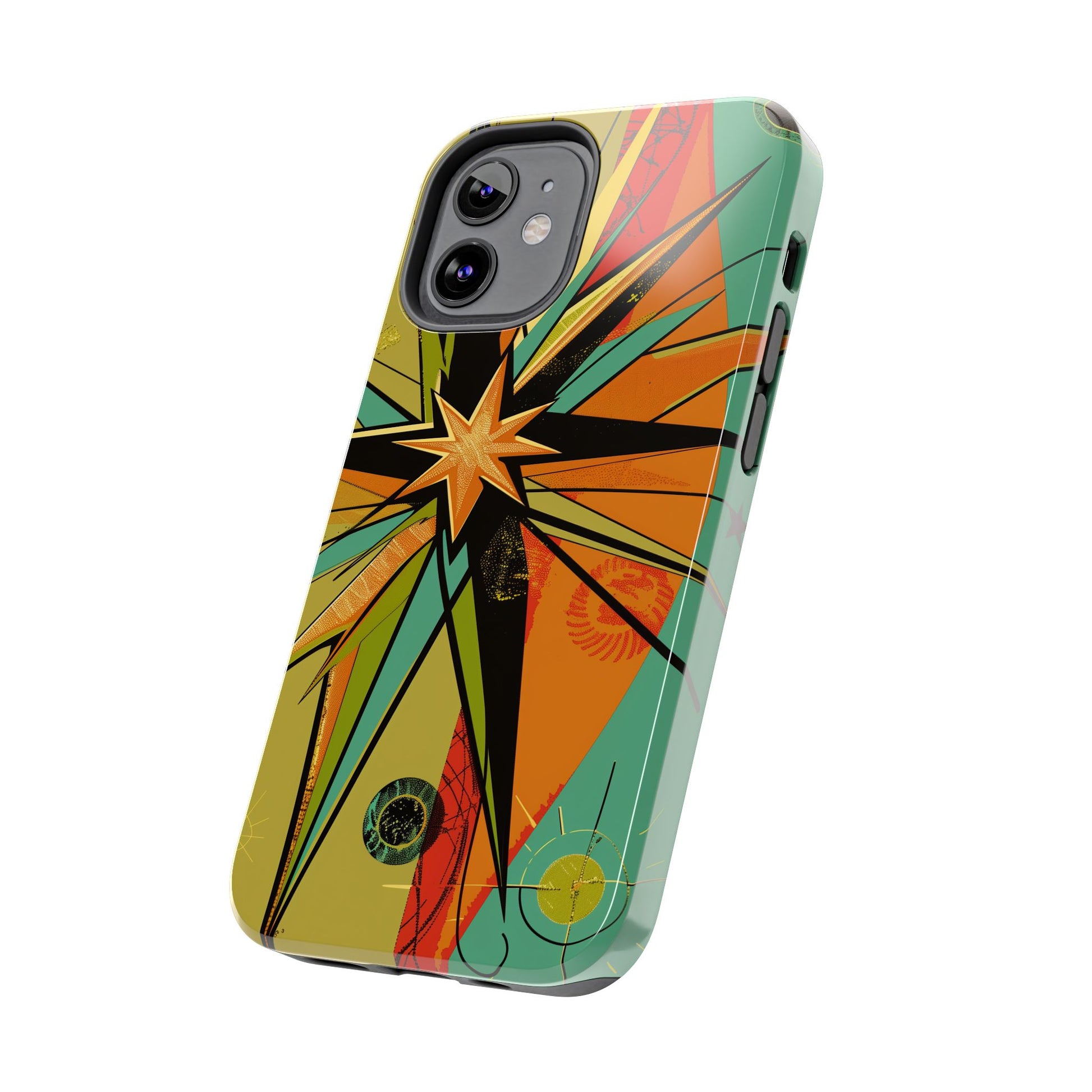 Mid Century Modern Star Design Phone Case, Earth Tone Colors, Retro Style Smartphone Cover, Vintage Phone Case, iPhone 14 Case, Apple iPhone