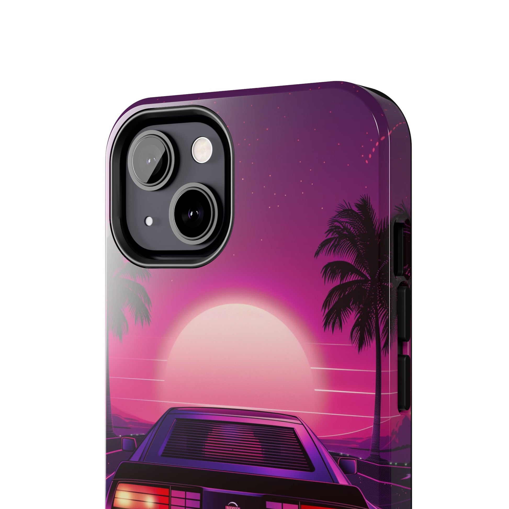 Durable 80s Retro Car Phone Case - Tough Vintage Design - Protective Mobile Cover - Fun Classic Car Accessory