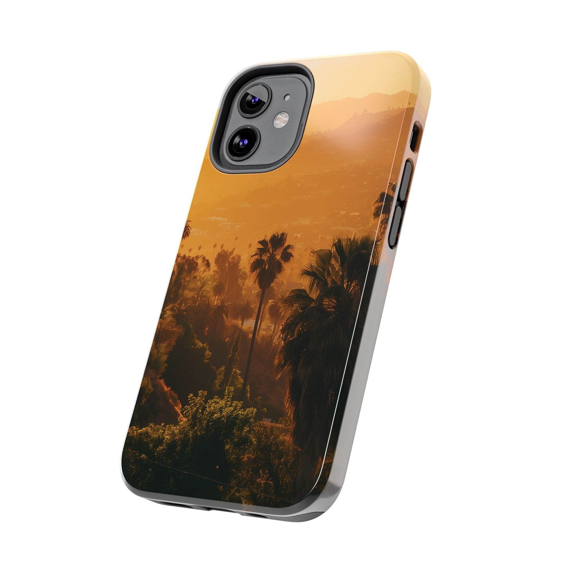 Los Angeles Sunset iPhone Case, Golden Hour Scenic View, Hollywood Hills Sunset Phone Case, Palm Trees Phone Case, iphone 15 pro max case