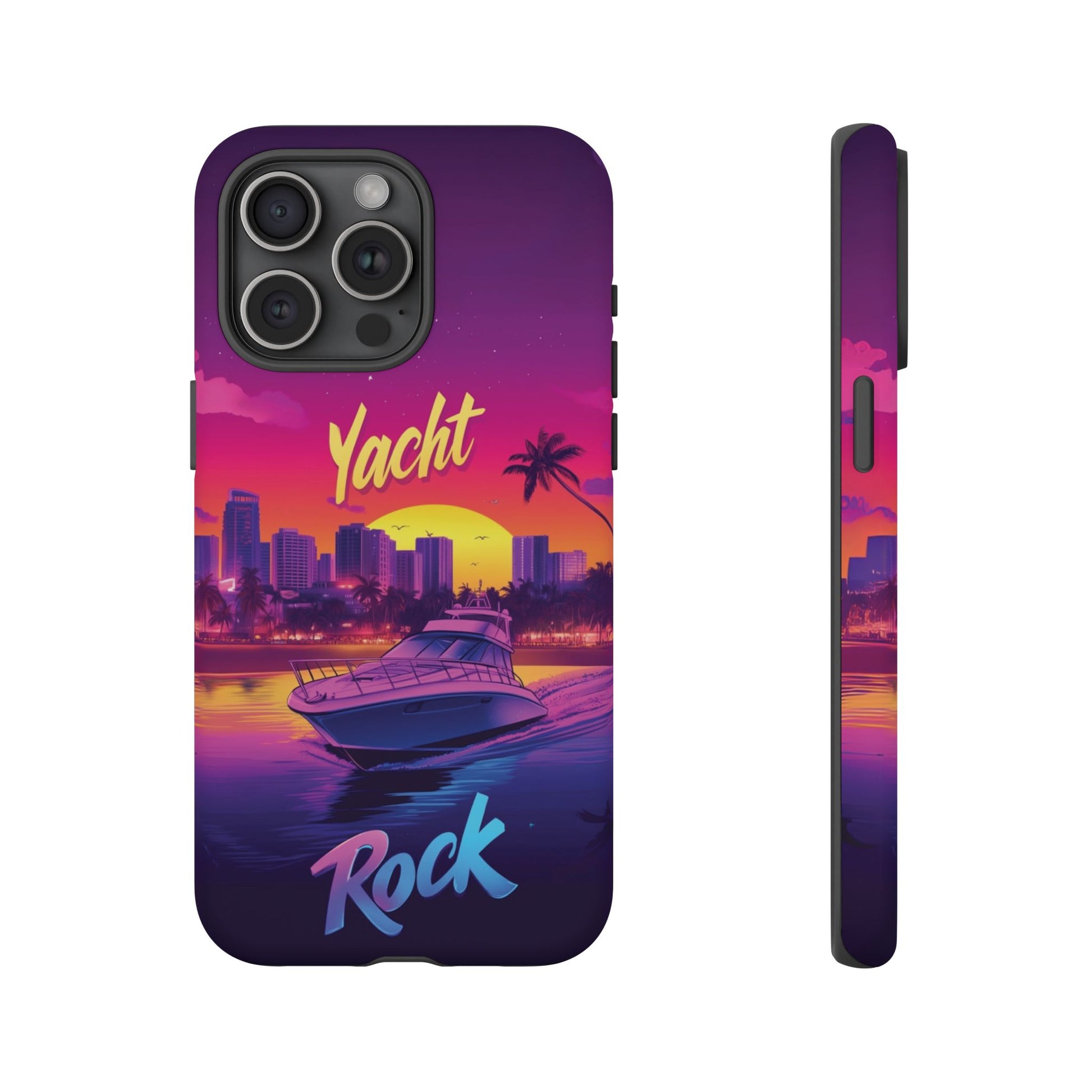 Yacht Rock Custom Phone Case iPhone 13 14 15 16 Pro Max Sunset Cruise Harbor Miami Vice Yacht Rock Gift Boating Captain South Beach Surfing