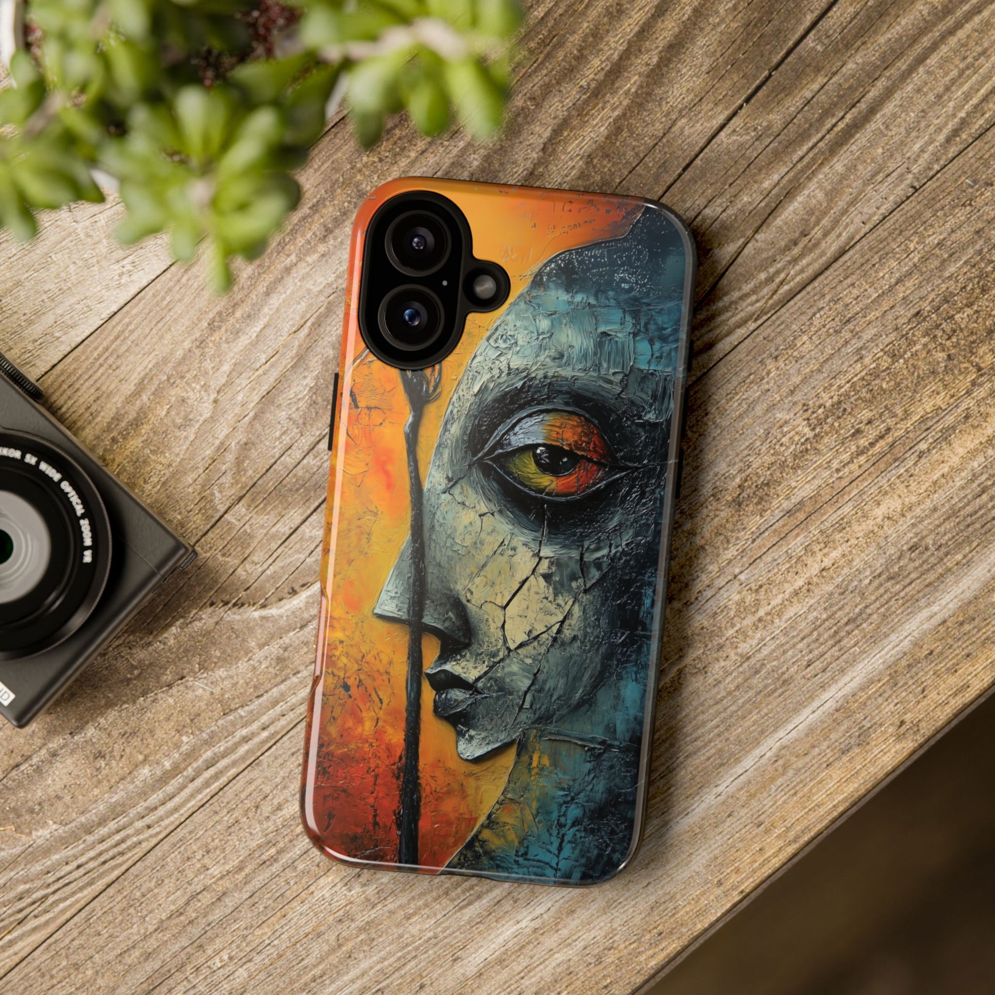 Surrealist Art Phone Case Salvador Dali Style Face Tough Case Unique Artistic 3D Textured Look Surrealism Gift Art iPhone 13 14 15 16