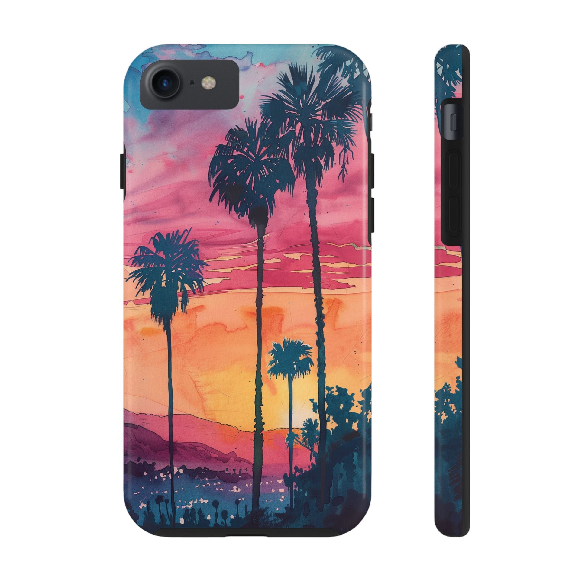 Los Angeles Sunset iPhone Case, Golden Hour Scenic View, Hollywood Hills Sunset Phone Case, Palm Trees Phone Case, iphone 15 pro max case