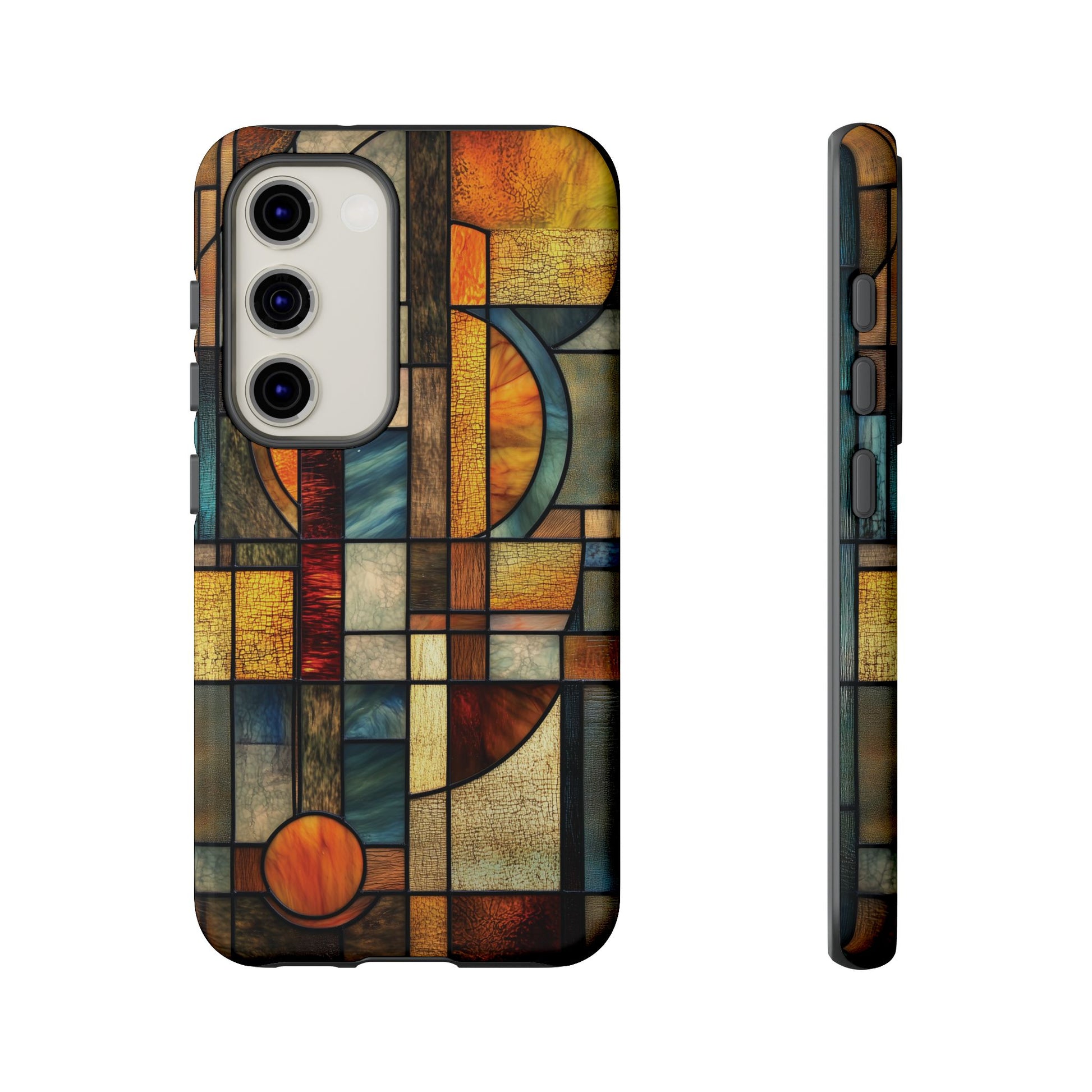 Art Deco Mosaic Stained Glass Phone Case Frank Lloyd Wright Cottage Core Usonian Prairie Style Geometric Stylish  iPhone 14 15 16 Pro
