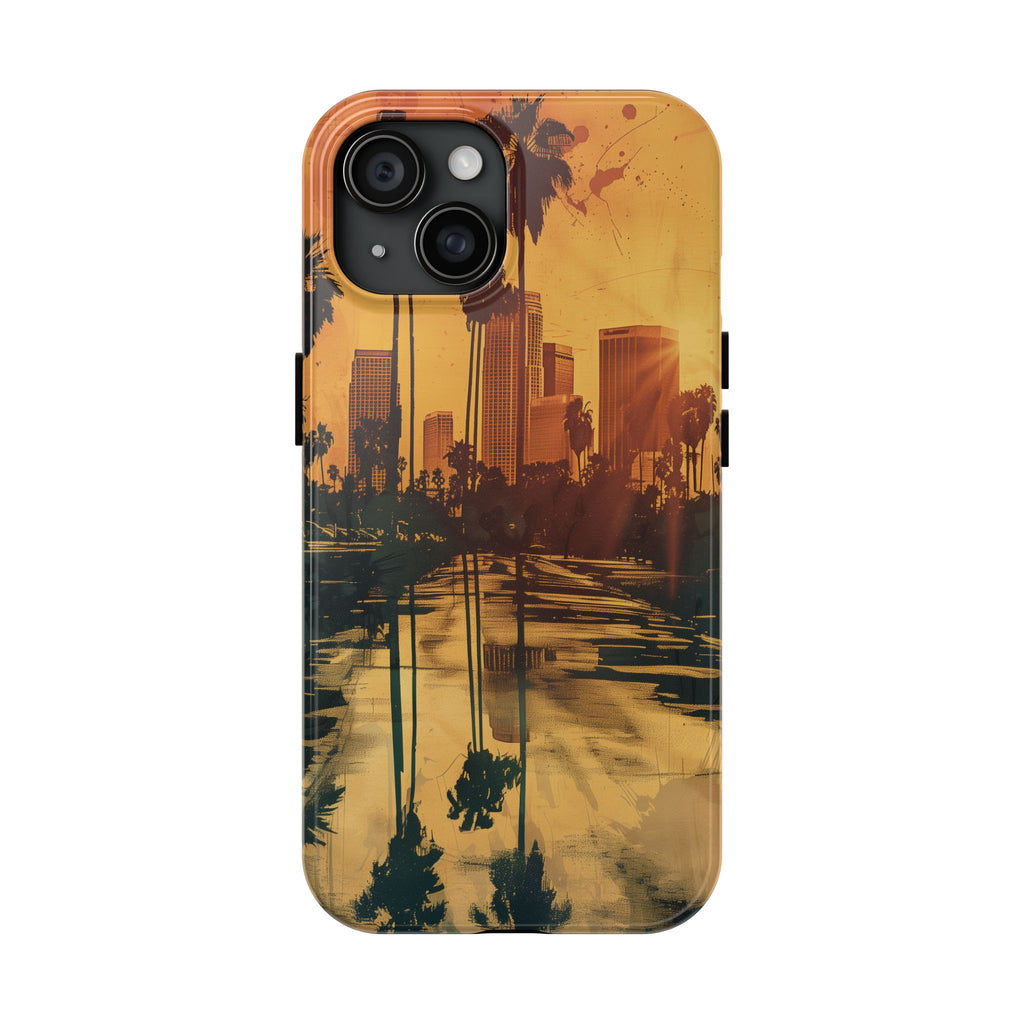 Los Angeles Sunset iPhone Case, Golden Hour Scenic View, Hollywood Hills Sunset Phone Case, Palm Trees Phone Case, iphone 15 pro max case