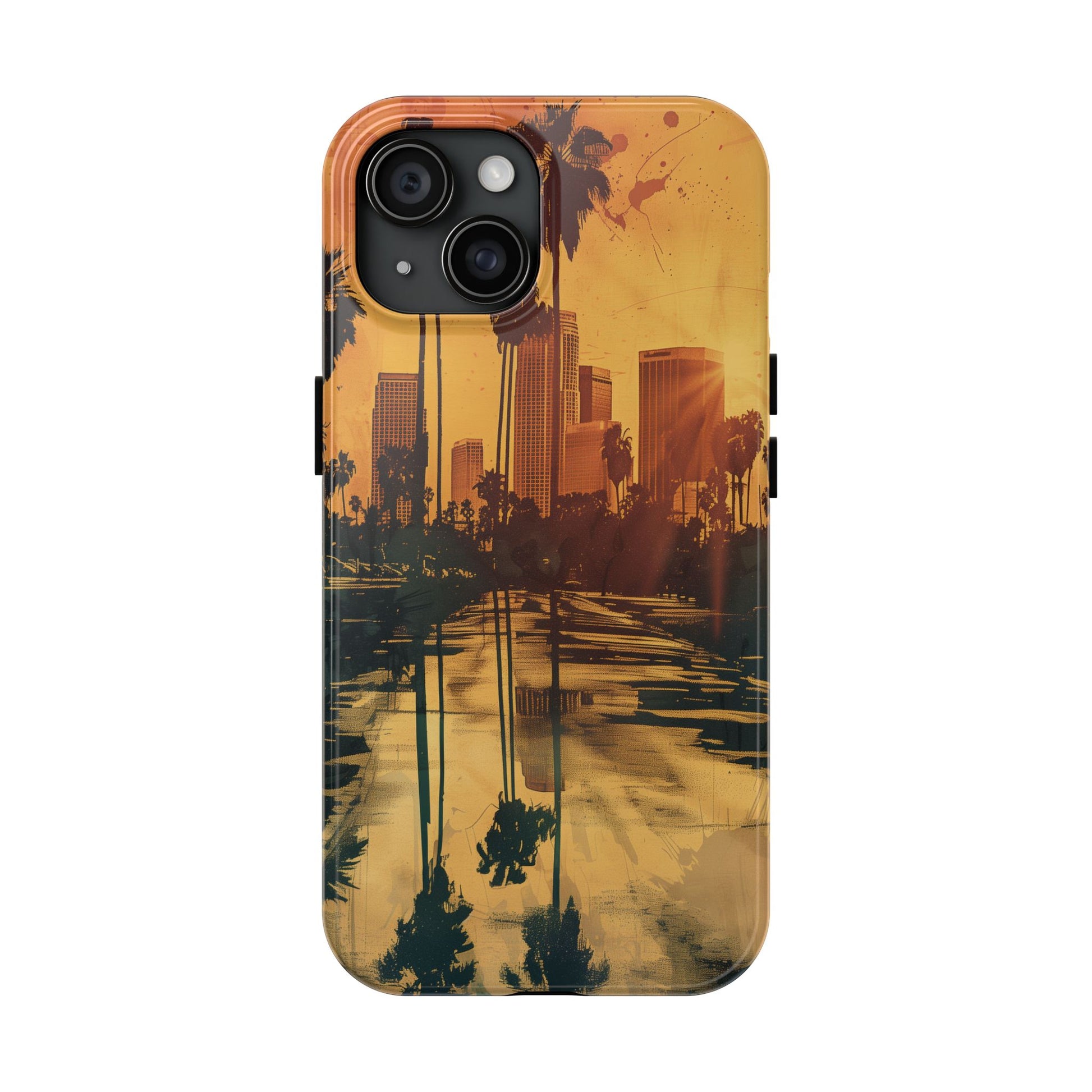 Los Angeles Sunset iPhone Case, Golden Hour Scenic View, Hollywood Hills Sunset Phone Case, Palm Trees Phone Case, iphone 15 pro max case