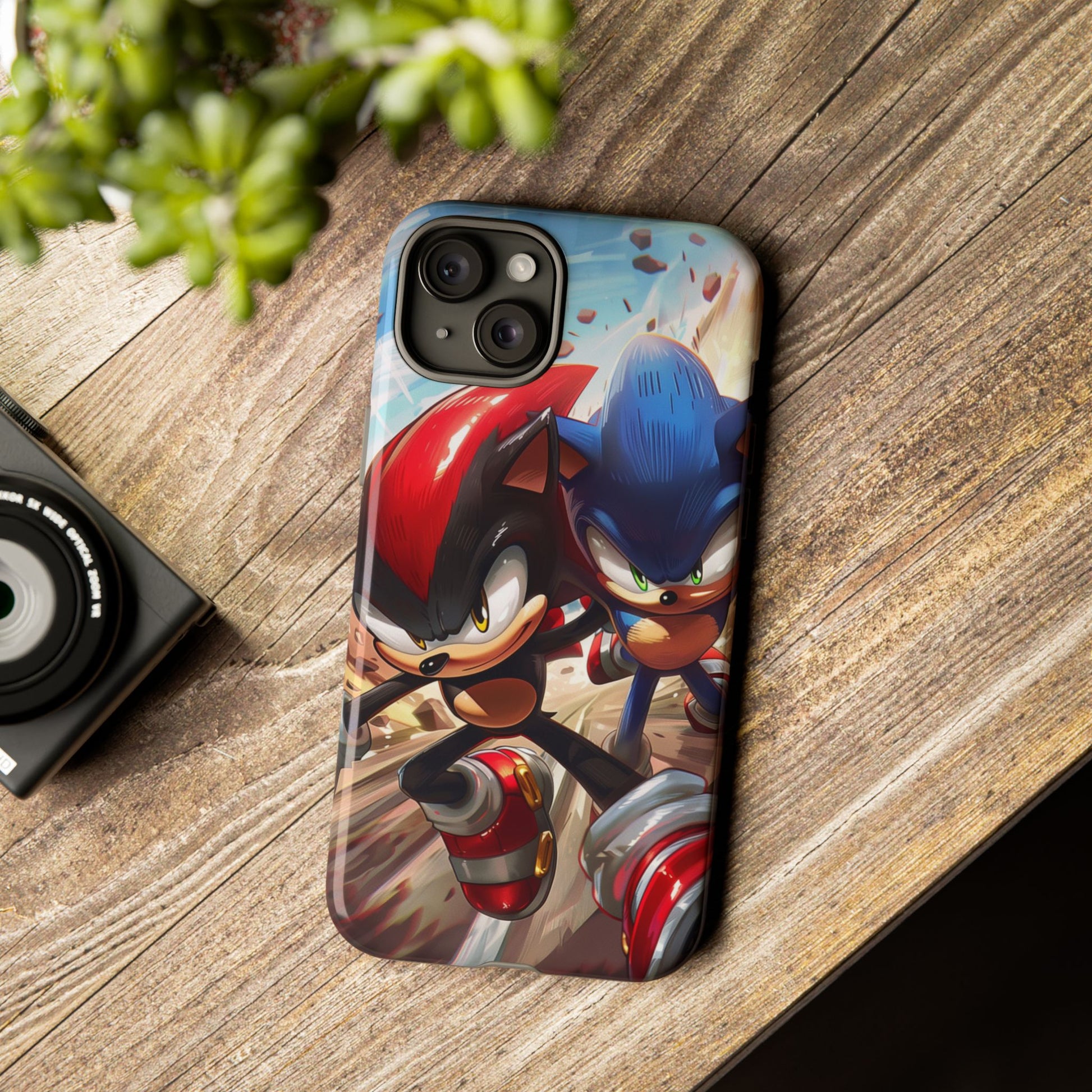 Sonic and Shadow Phone Case, Sonic and Shadow, Tough Android Case, Fun Video Game Phone Case, Retro Game Case, SEGA Video Game Android Case
