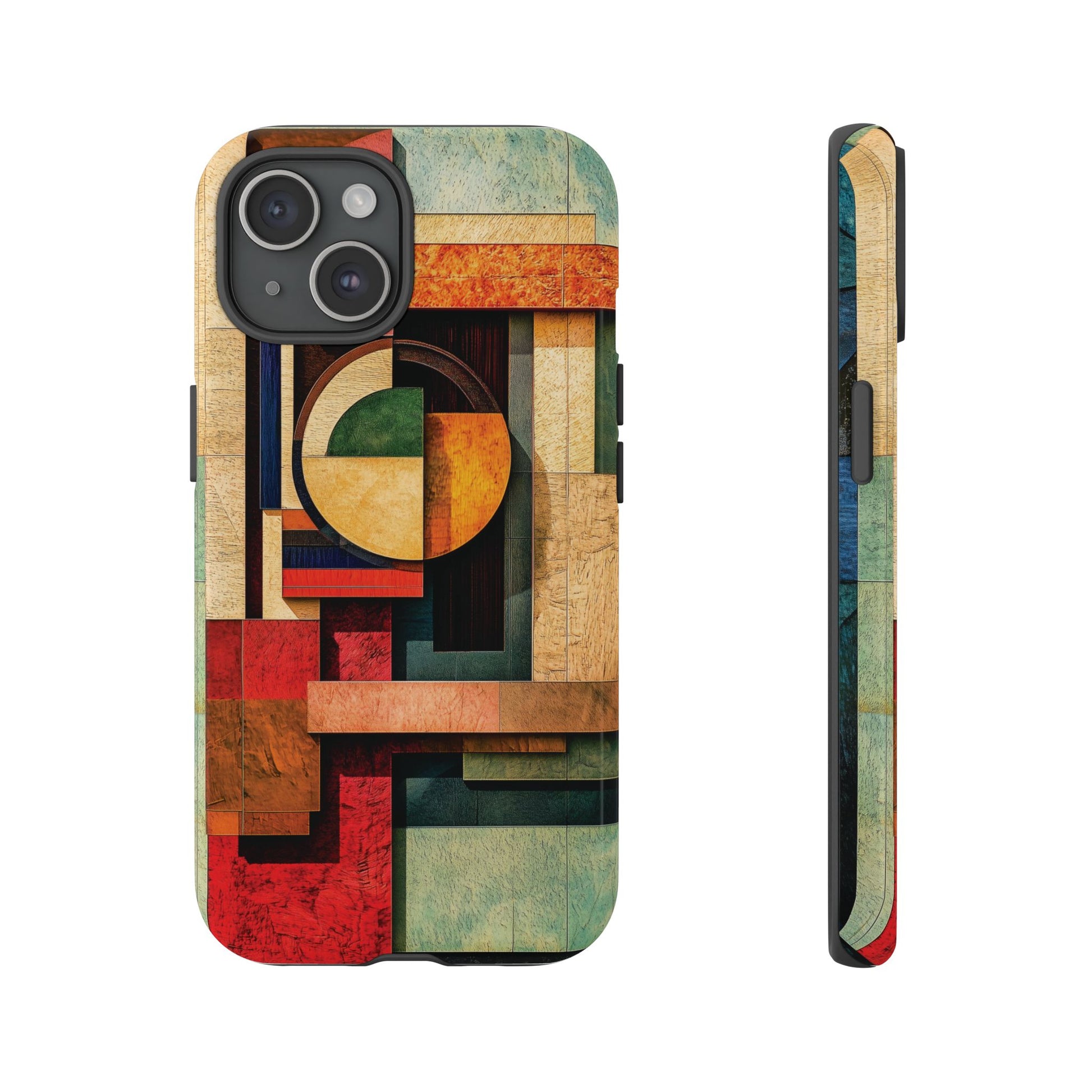 Tan Prairie Style Frank Lloyd Wright Usonian Phone Case Geometric Stained Glass Art Deco Marble Gold 13 14 15 16 iPhone Pro Max Galaxy Pixel