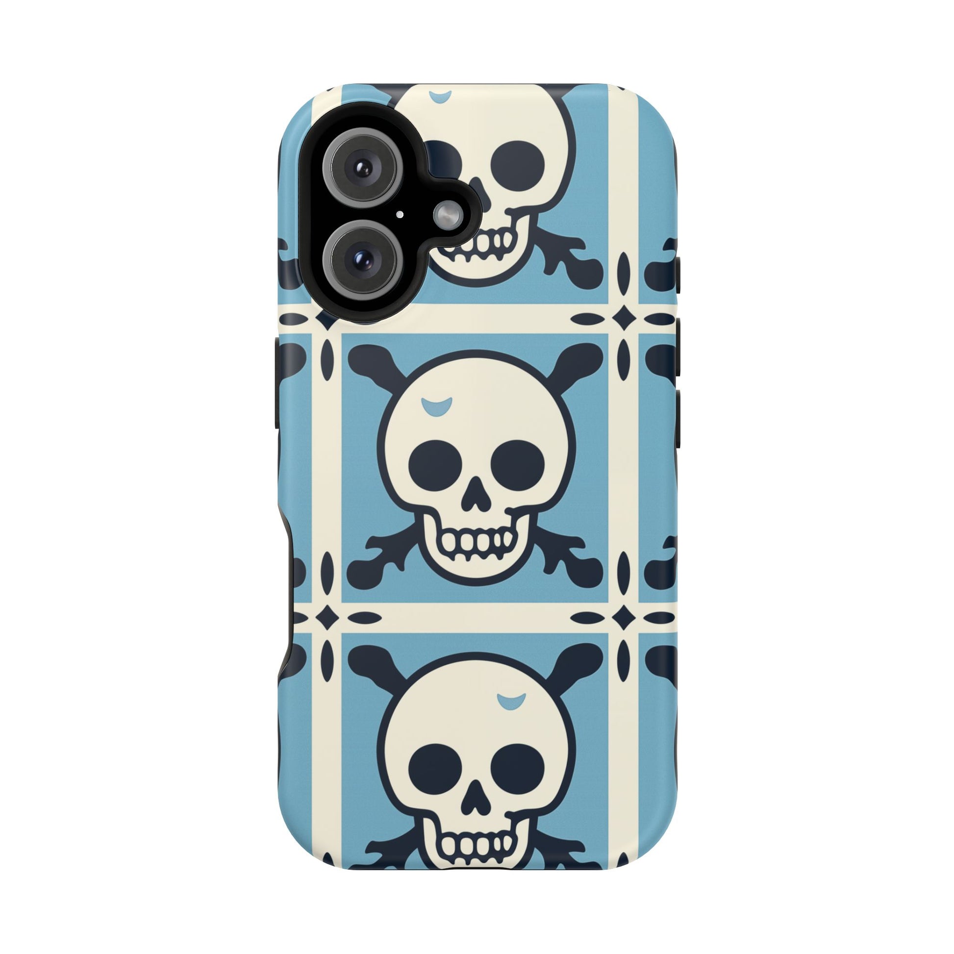 Cute Skull Phone Case Sugar Skull Ghingham Impact-Resistant Cover Goth Skull, Halloween Gift iphone 13 14 15 16 Pro Max