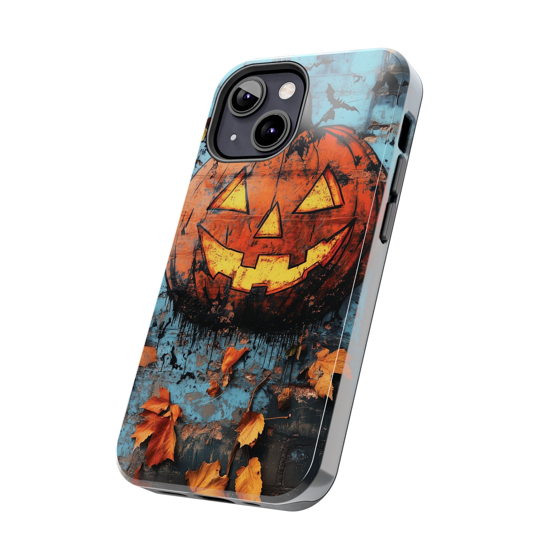 Autumn Artistic Halloween Fall Pumpkin Jack Wall Gothic Dark Academia Street Art Urban Graffiti Phone Case Street iPhone 15 Pro Max Samsung