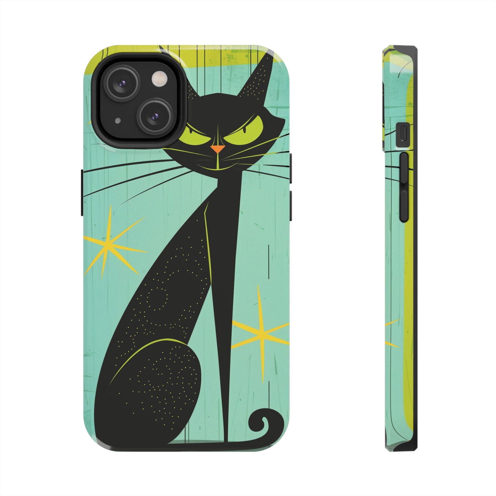 Mid-Century Modern Phone Case, Mid Mod iPhone Case, Atomic Cats iPhone Case, Retro Chic Smartphone Cover, Unique Artistic Phone Accessory