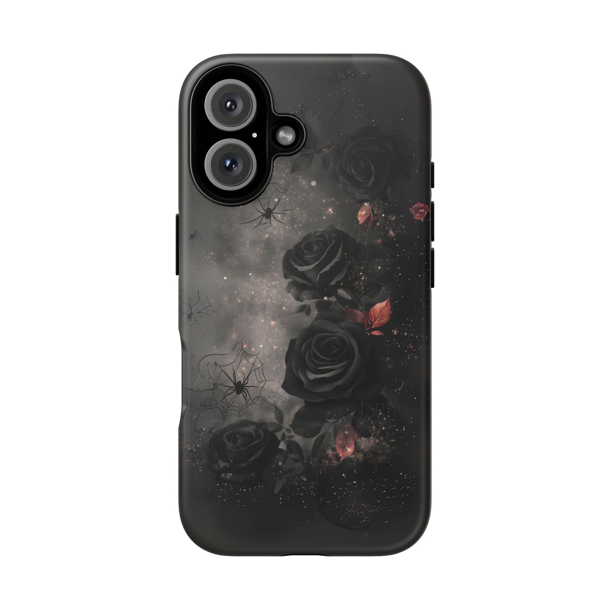 Gothic Floral Phone Case Dark Academia Black Roses Spider Webs Space Witchcraft Night Sky iPhone 13 14 15 16 Pro Max Galaxy Pixel