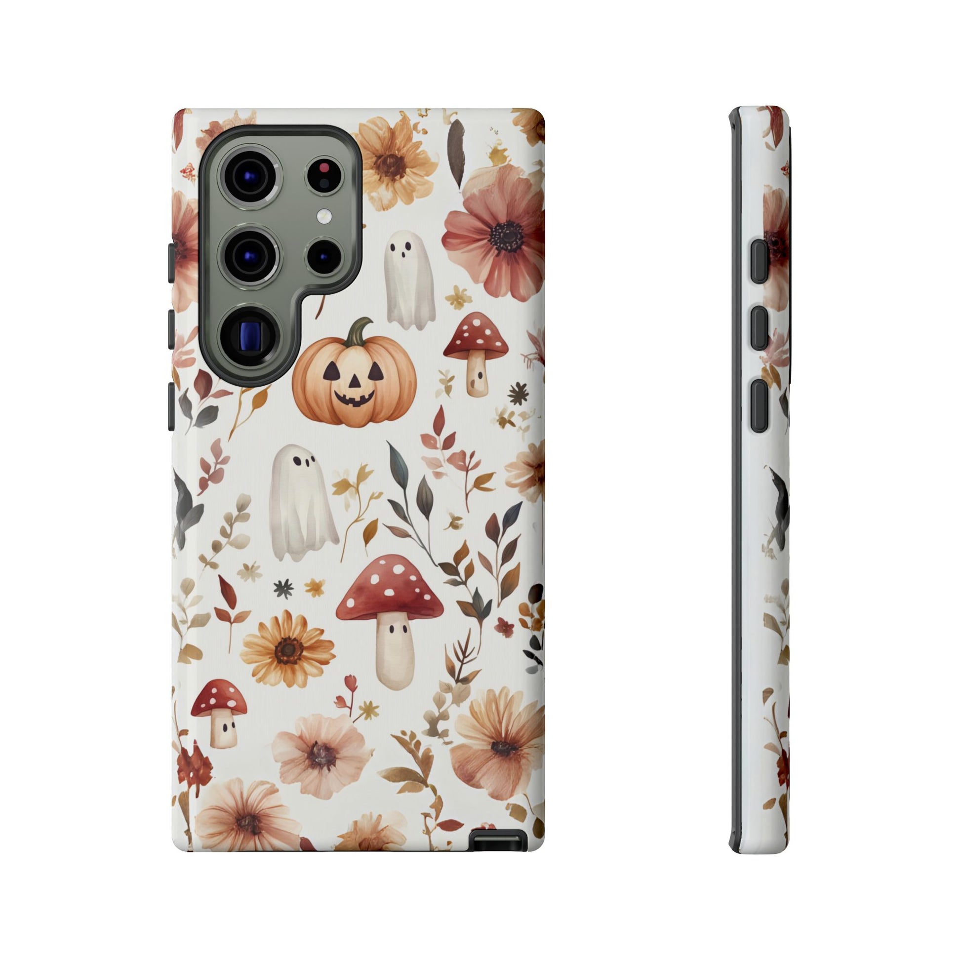Cottagecore Fall Floral Phone Case for iPhone Samsung Pixel Autumn Pumpkin Tough Case iPhone 16 15 14 13 Pro Max