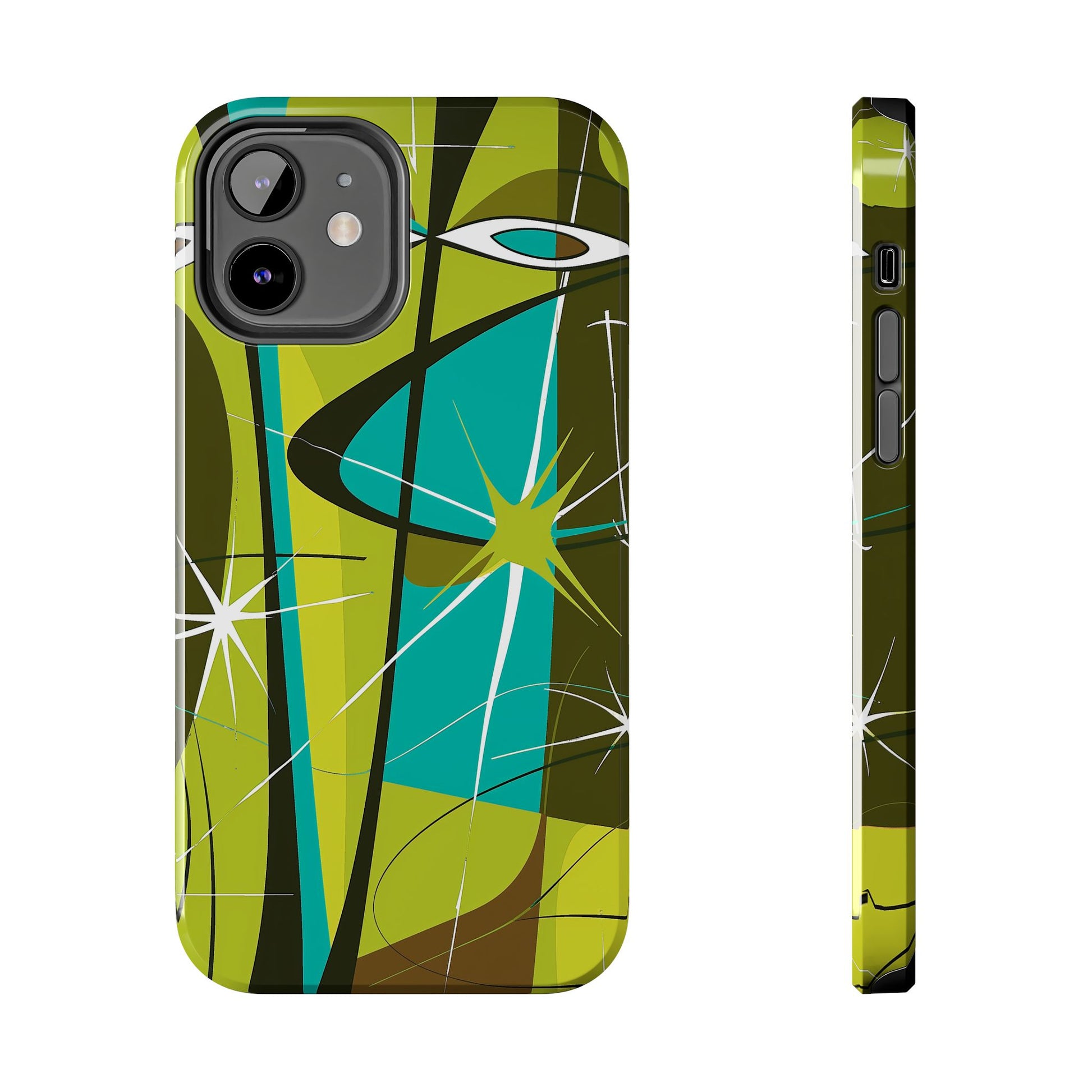 Mid Century Modern Star Design Phone Case, Earth Tone Colors, Retro Style Smartphone Cover, Vintage Phone Case, iPhone 14 Case, Apple iPhone