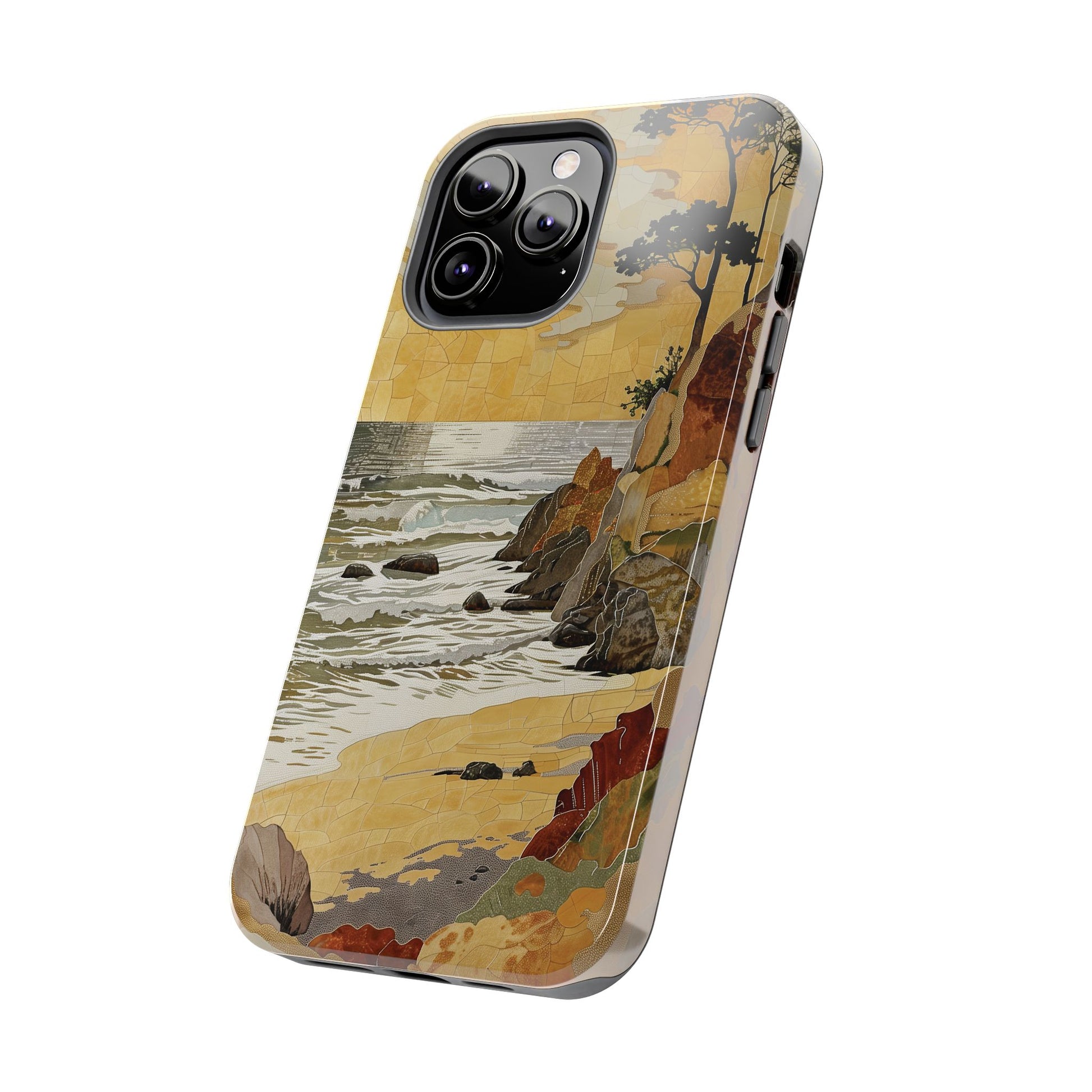 Retro Beach Scene Phone Case, Vintage Tropical Ocean iPhone Case, Summer Beach Phone Cover for iPhone, iphone 15 pro max