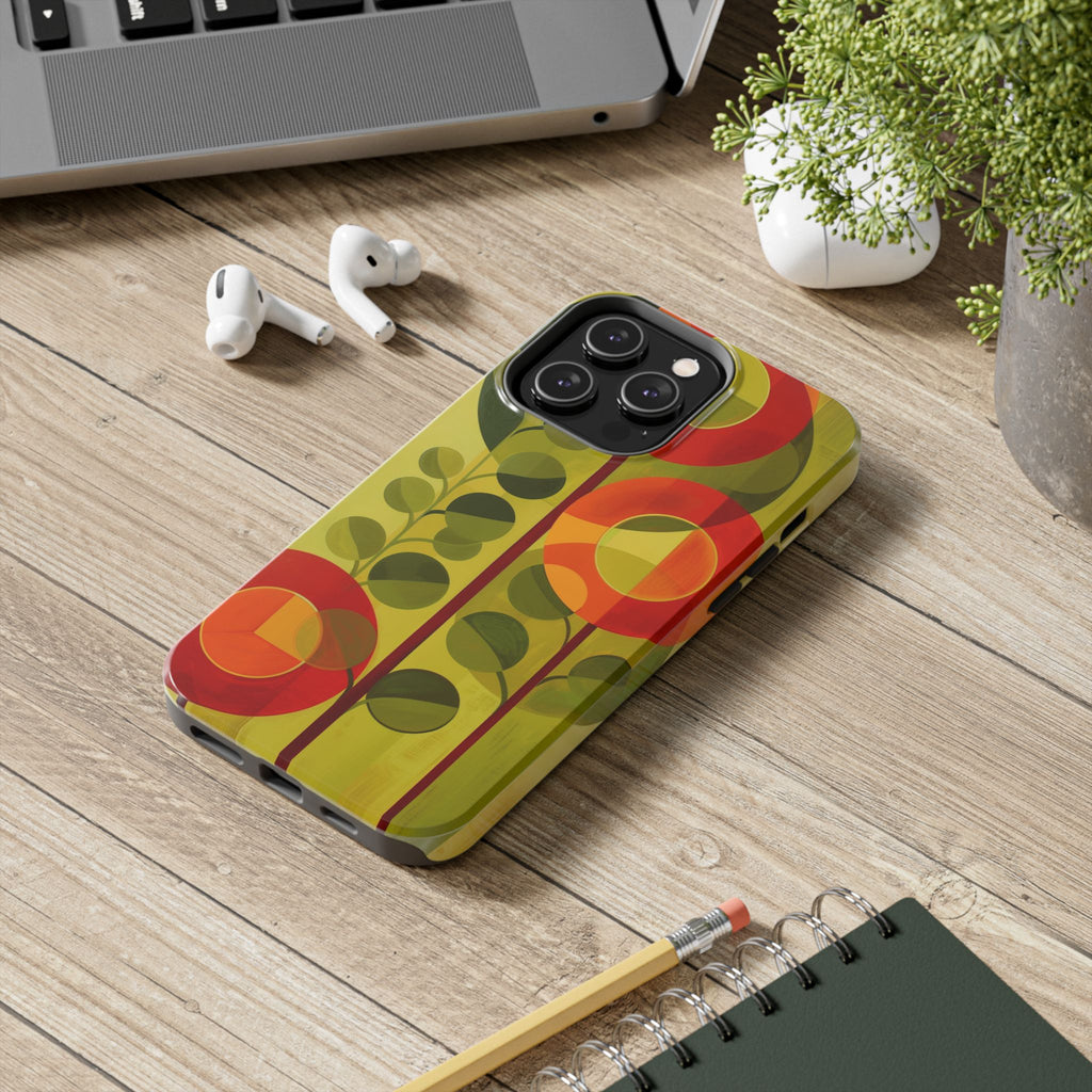 Atomic Flower Phone Case, Mid-Mod Phone Case, Artwork iPhone Case, Unique Floral Pattern Phone Case, Art Deco, Minimalist, Tough Iphone Case