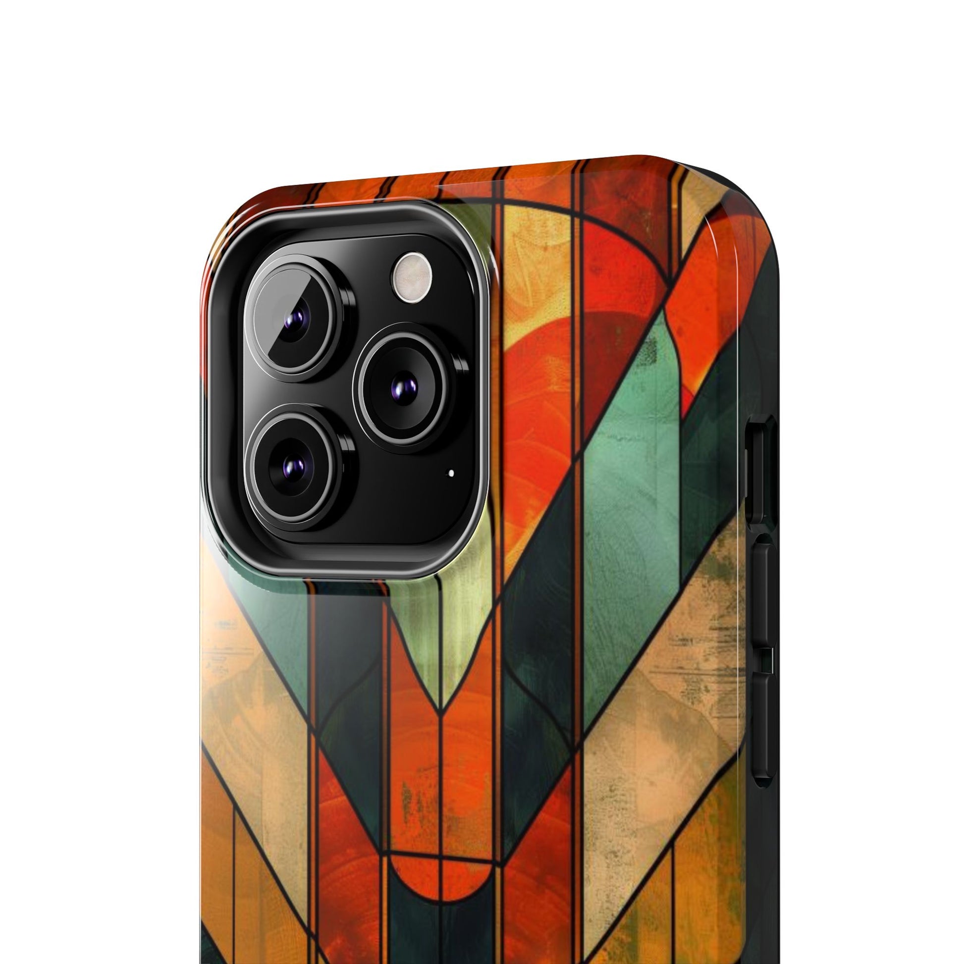 Noir Art Deco Colorful Stained Glass - Durable Dual Layer Iphone Case - Architect Phone Case