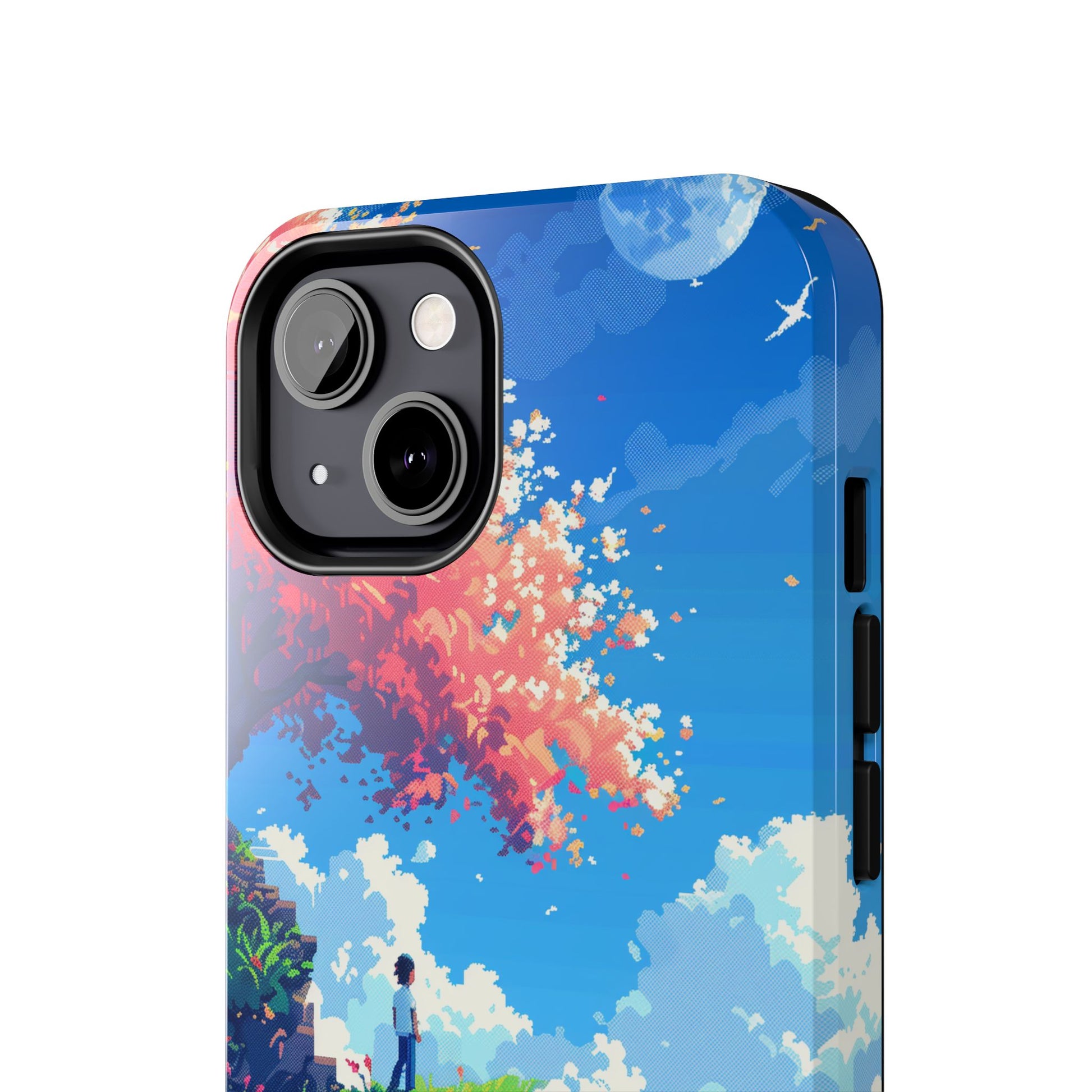 Pixel Art Video Game Landscapes Phone Case, Retro Gaming Pixelated Design, Geeky Gamer Phone Cover, Unique Video Game Art Accessories