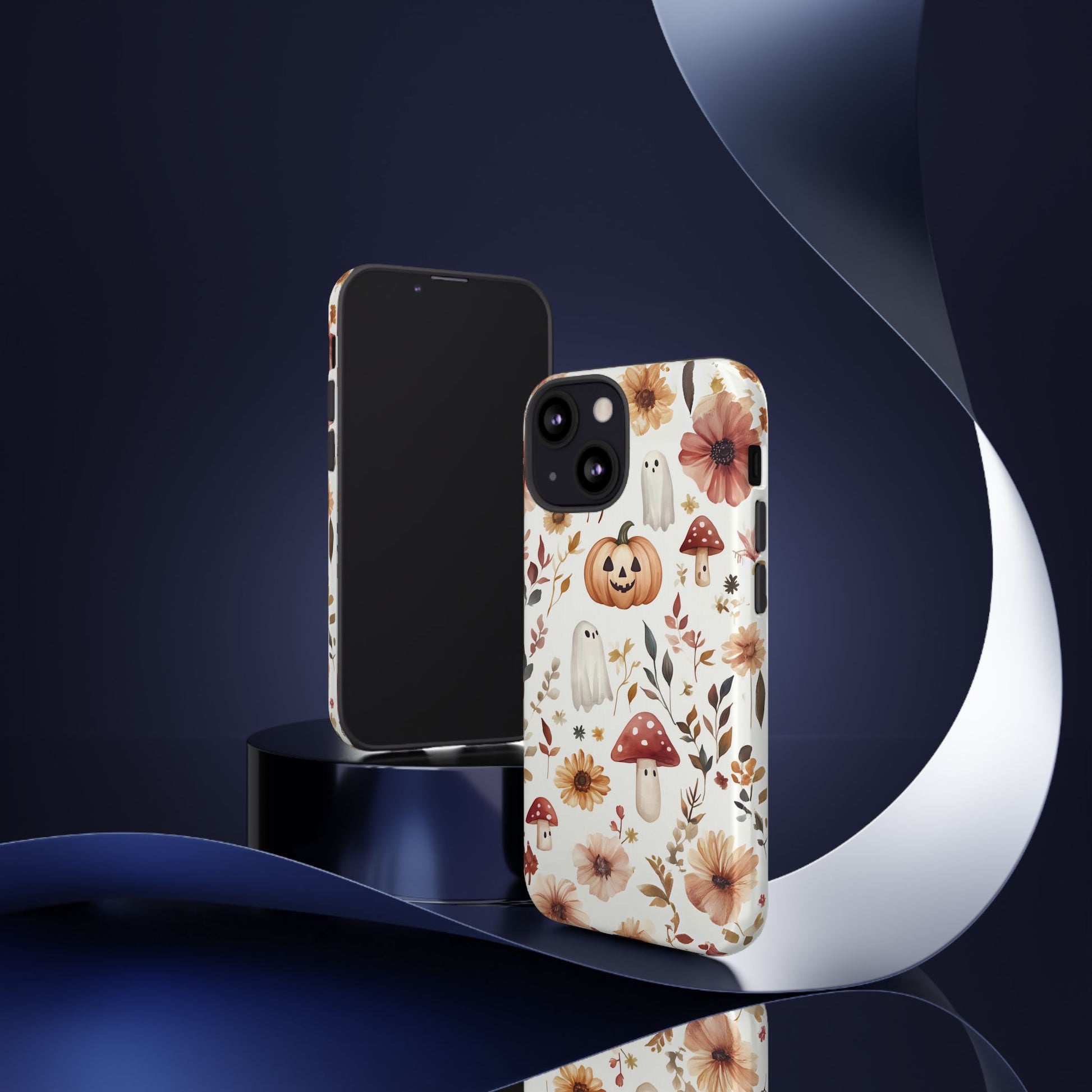 Cottagecore Fall Floral Phone Case for iPhone Samsung Pixel Autumn Pumpkin Tough Case iPhone 16 15 14 13 Pro Max