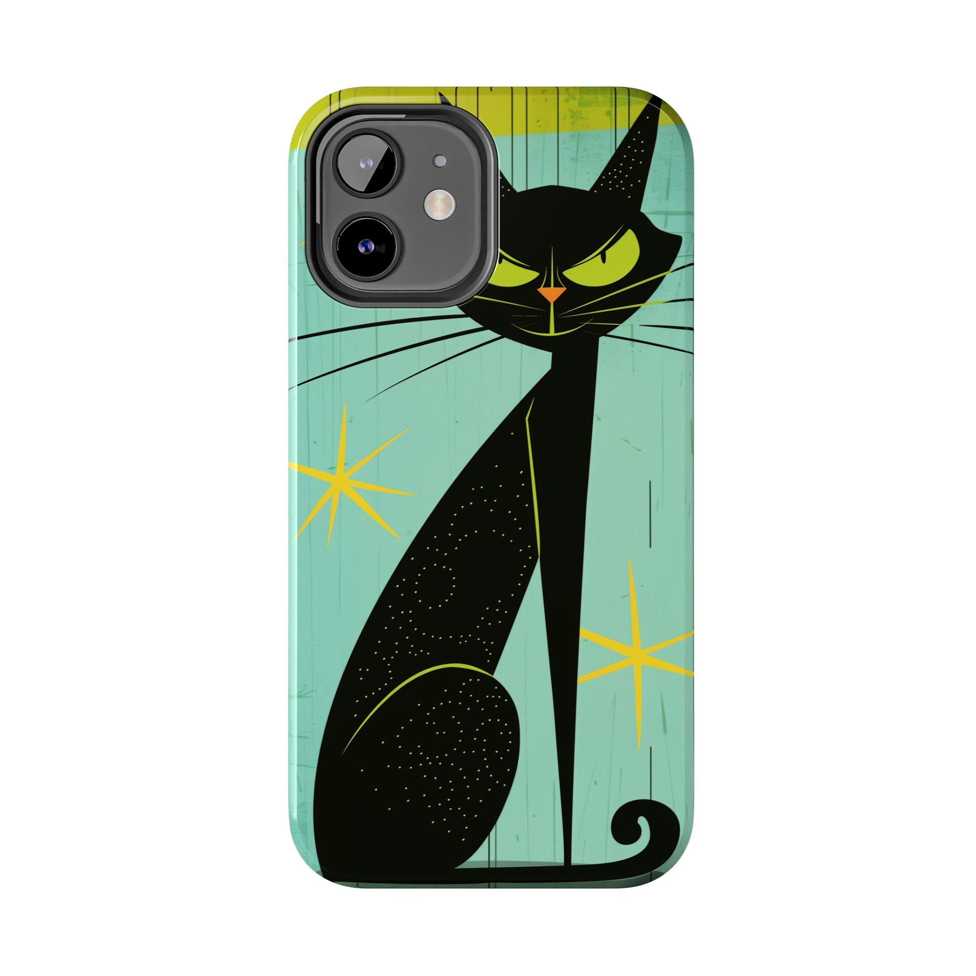 Mid-Century Modern Phone Case, Mid Mod iPhone Case, Atomic Cats iPhone Case, Retro Chic Smartphone Cover, Unique Artistic Phone Accessory