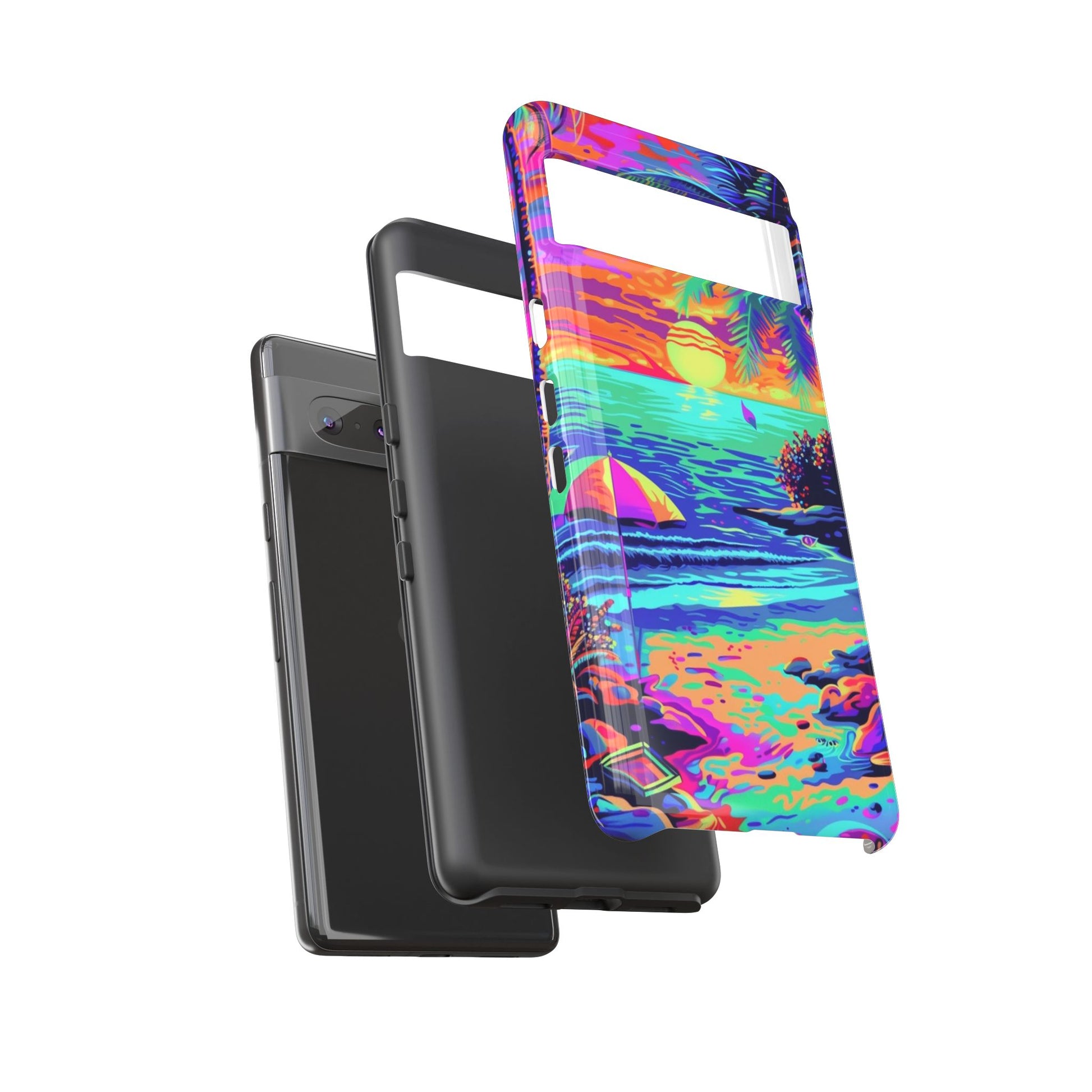 Beach Bliss: Durable Android Phone Case with Lisa Frank Style