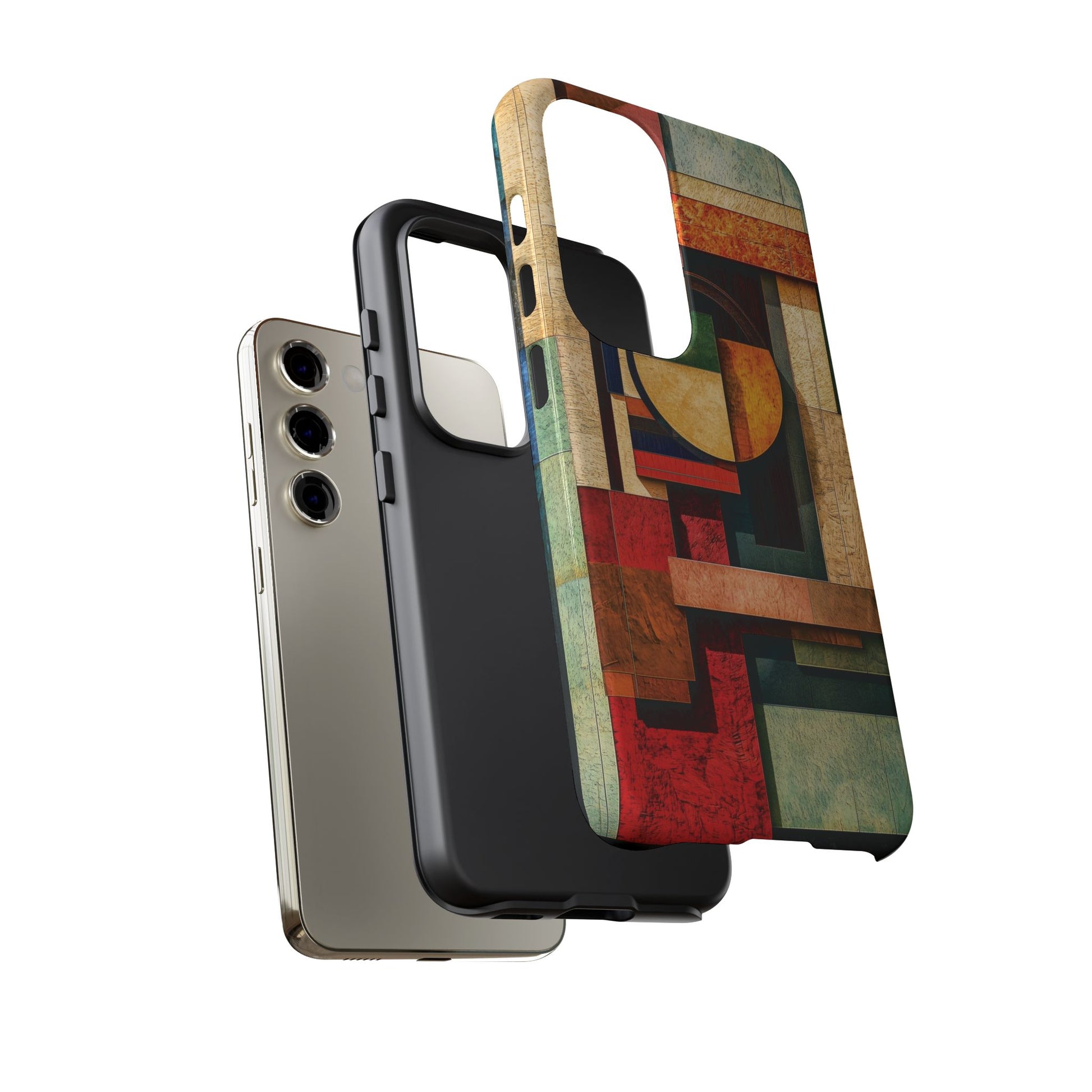 Tan Prairie Style Frank Lloyd Wright Usonian Phone Case Geometric Stained Glass Art Deco Marble Gold 13 14 15 16 iPhone Pro Max Galaxy Pixel