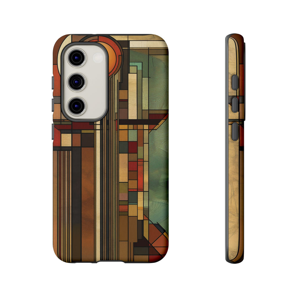 Prairie Style Frank Lloyd Wright Usonian Phone Case Geometric Stained Glass Art Deco Marble Gold 13 14 15 16 iPhone Pro Max Galaxy Pixel