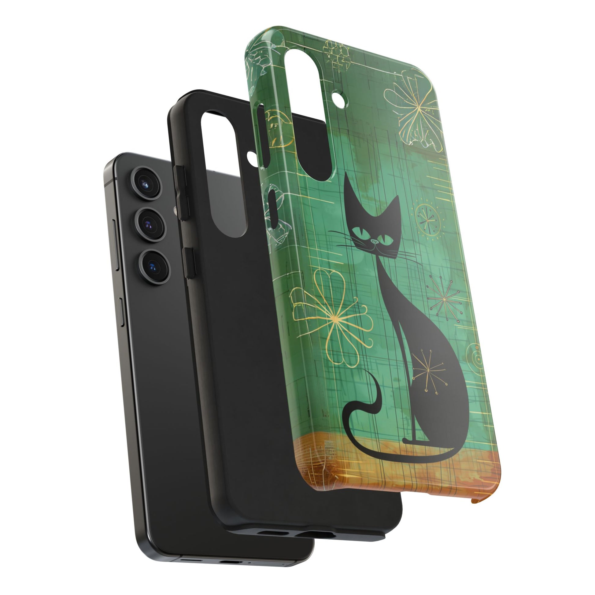 Mid-Century Modern Phone Case-Case, Mid Mod iPhone Case, Atomic Cats iPhone Case, Retro Chic Smartphone Cover, Unique Phone Case