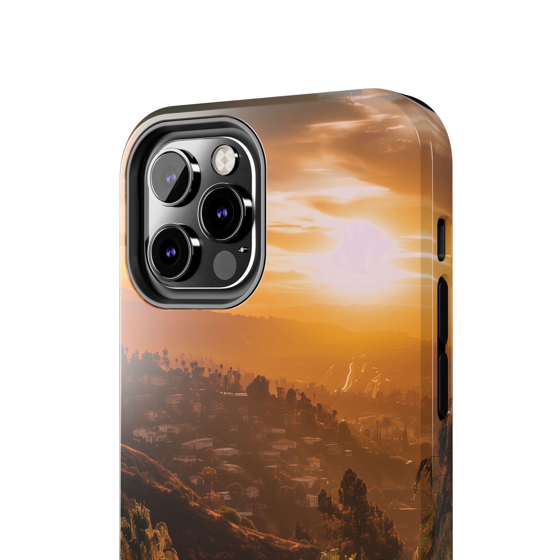 Los Angeles Sunset iPhone Case, Golden Hour Scenic View, Hollywood Hills Sunset Phone Case, Palm Trees Phone Case, iphone 15 pro max case