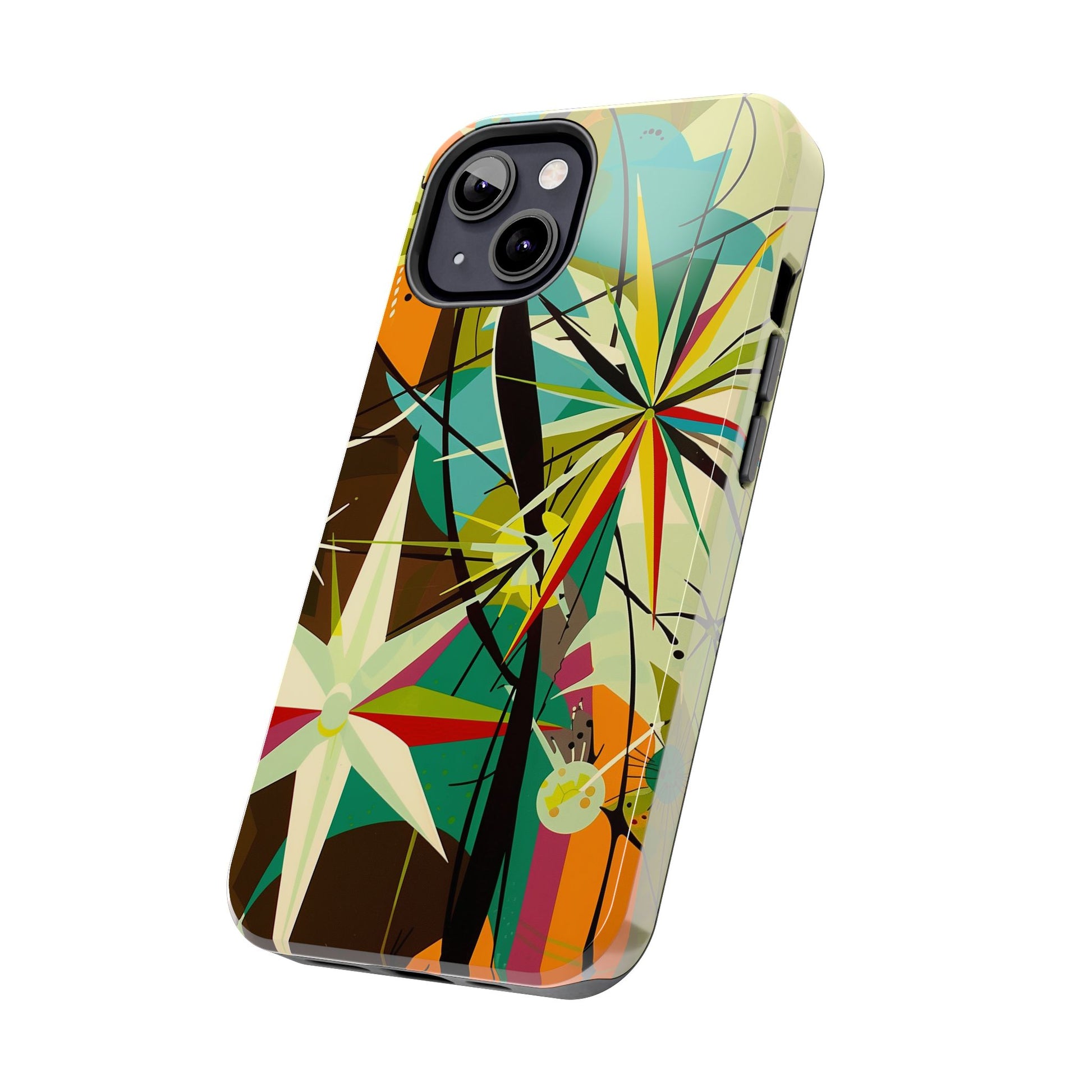 Mid Century Modern Star Design Phone Case, Earth Tone Colors, Retro Style Smartphone Cover, Vintage Phone Case, iPhone 14 Case, Apple iPhone