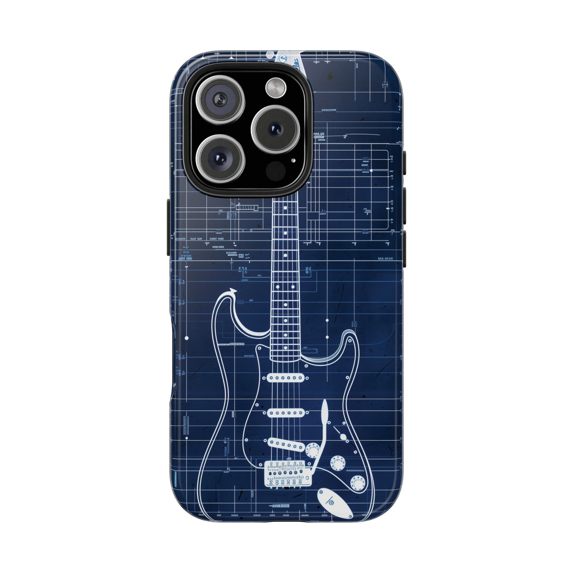Guitar Phone Case, Guitar Blueprint iPhone Cover, Vintage Guitar Design, Custom iPhone Covers, Rock Music Phone Accessories, Musician Gift