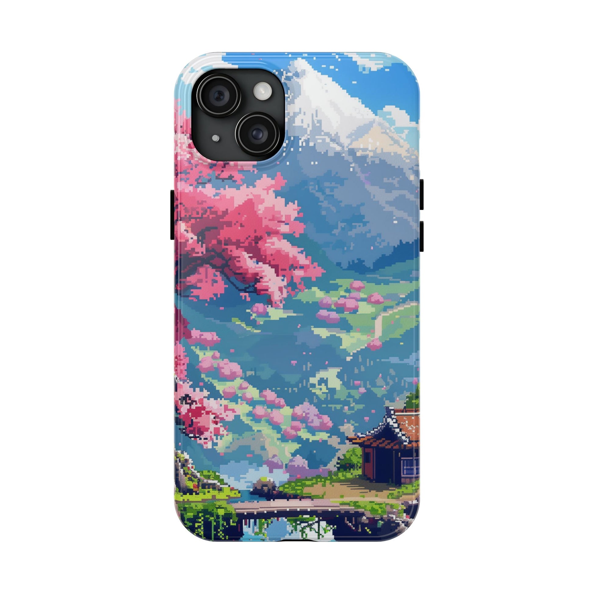 Pixel Art Video Game Landscapes Phone Case, Retro Gaming Pixelated Design, Geeky Gamer Phone Cover, Unique Video Game Art Accessories