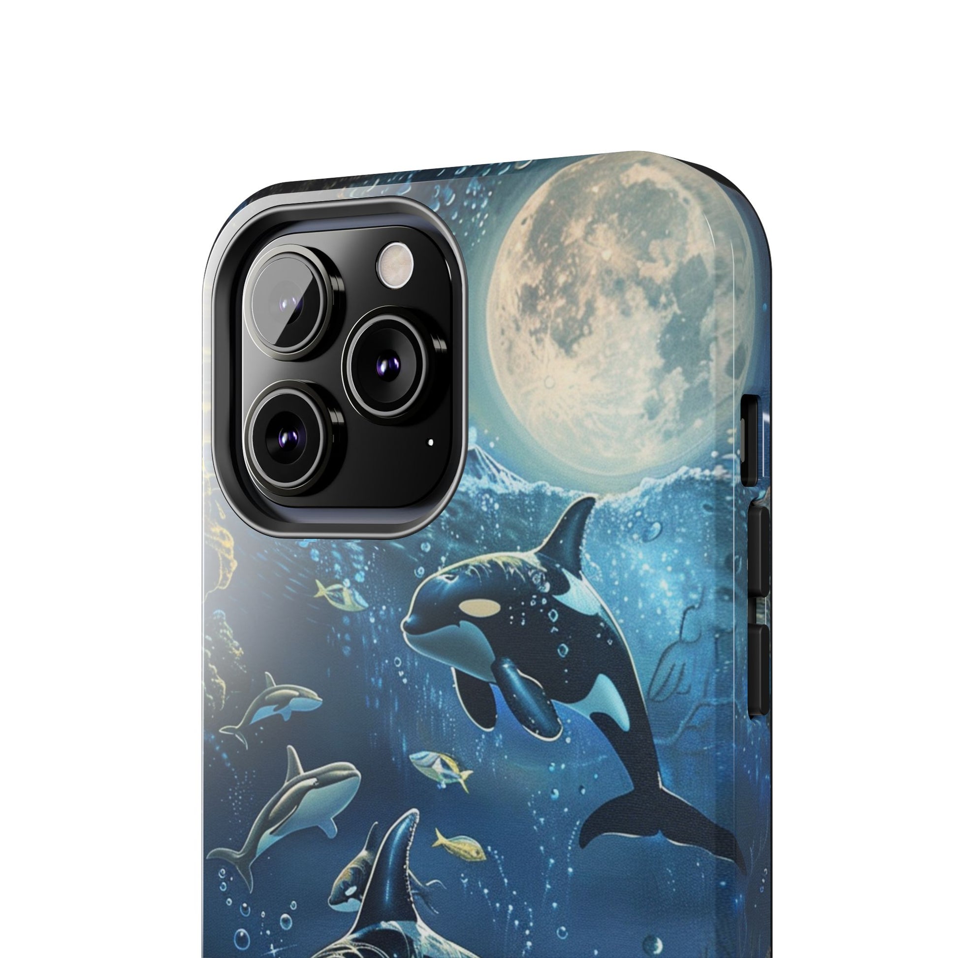 Orca Killer Whale Phone Case Ocean Moonlight Coral Reef Marine Life iPhone 13 14 15 16 pro max Sealife Oceanology Scuba Diving